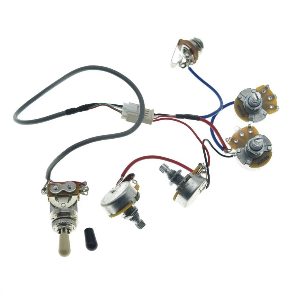 Guitar Prewired Wiring Harness Humbucker Solderless Wiring Harness 2V2T with 500K Pots and 3 Way Toggle Switch For LP Les Paul Standard Series For LP Standard Series