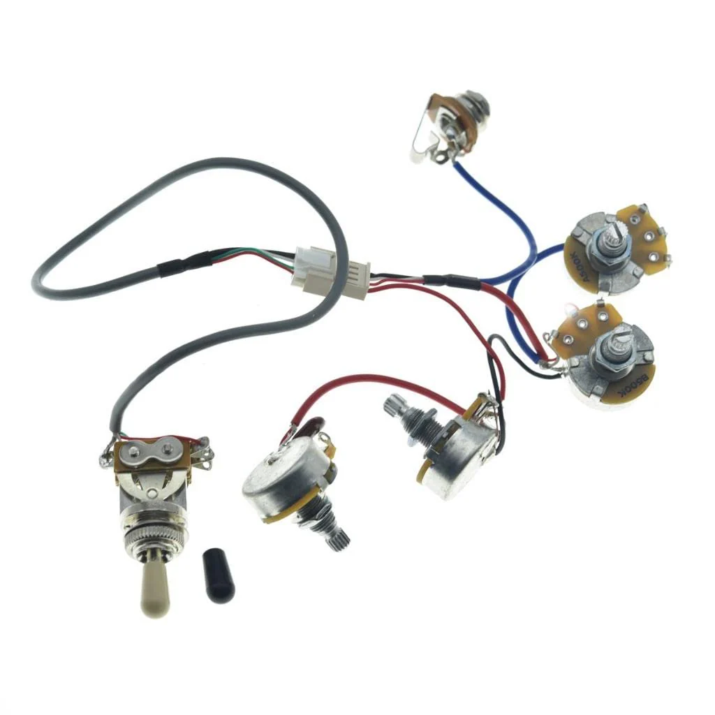 Guitar Prewired Wiring Harness Humbucker Solderless Wiring Harness 2V2T with 500K Pots and 3 Way Toggle Switch for LP Standard Series