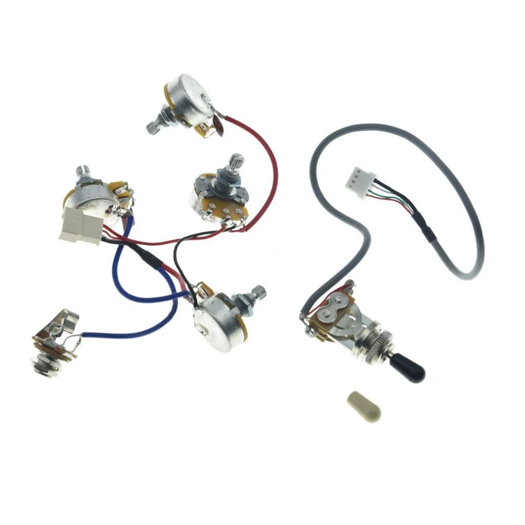 Guitar Prewired Wiring Harness Humbucker Solderless Wiring Harness 2V2T with 500K Pots and 3 Way Toggle Switch for LP Standard Series - Image 3