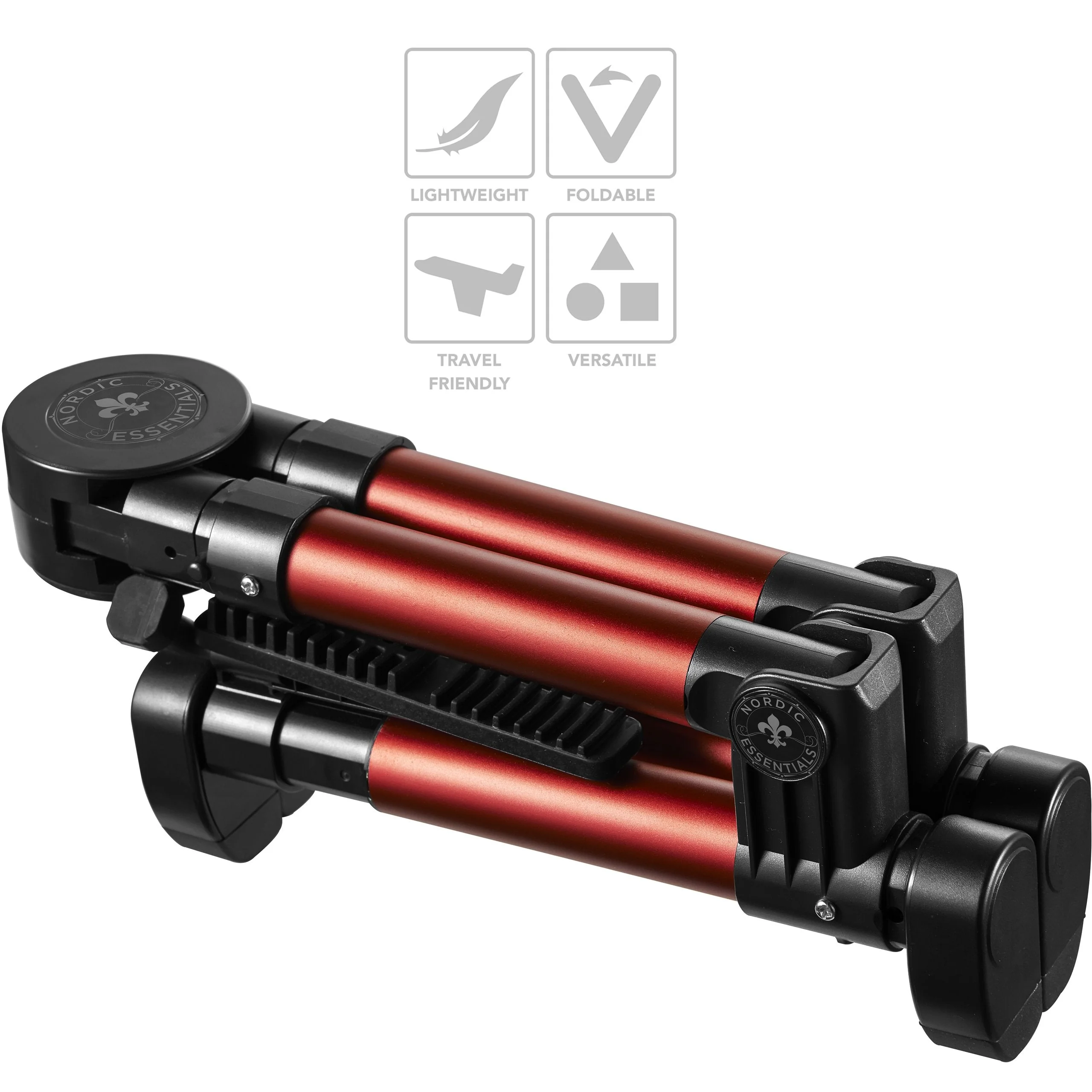 Guitar Stand for Acoustic/Electric/Classical Guitars and Violin, Ukulele, Bass, Banjo - Folding, Portable and Lightweight - for Concert & Travel Red - Image 5