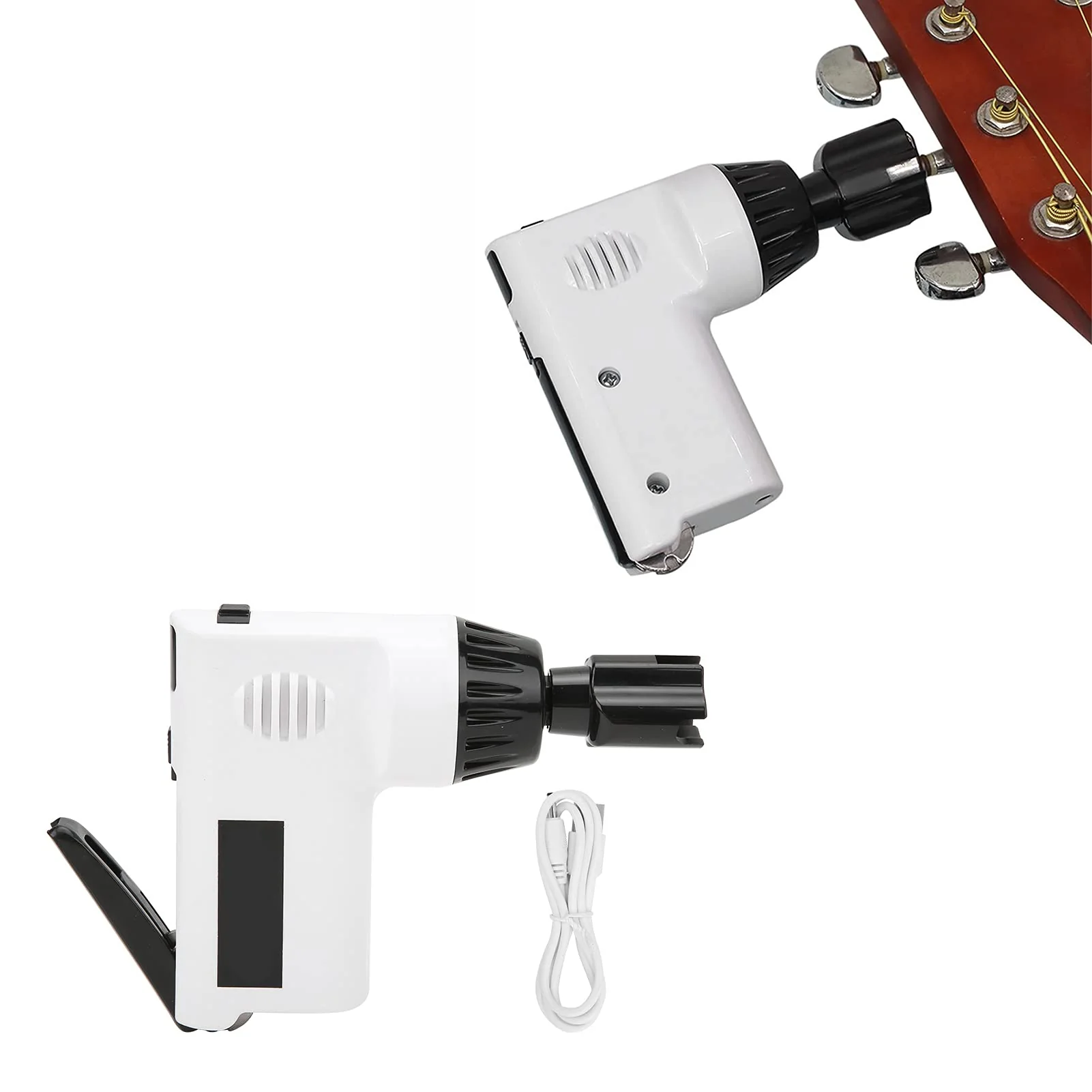 Guitar String Winder Electric Restringing Tool Multifunctional Strings Cutter for Banjo Guitar Bass Mandolin 2.7?4.3V(white) white - Image 6