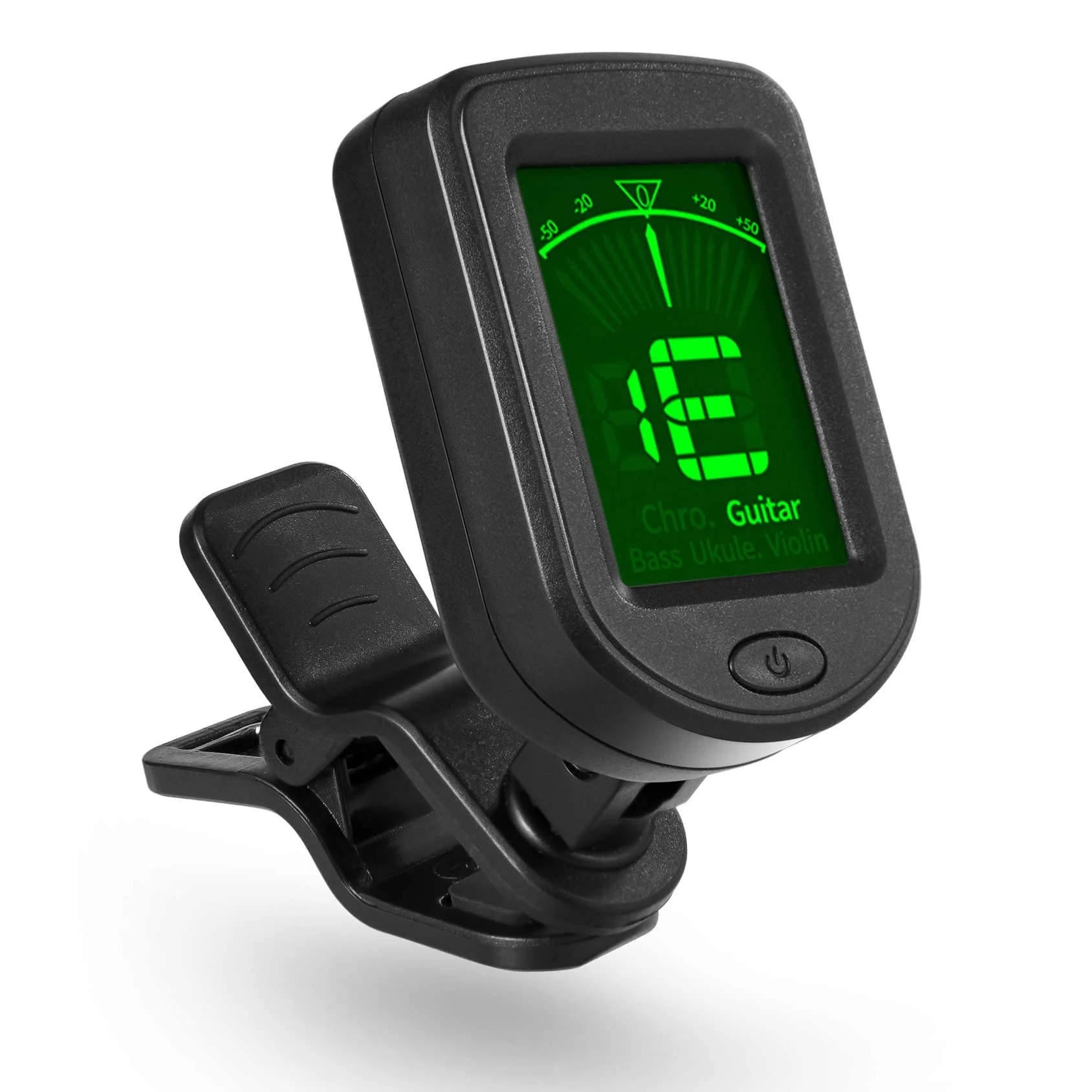 Guitar Tuner Clip on Ukulele Tuner-for Acoustic Electric Bass Ukulele Violin Tuner Black 1 Pack