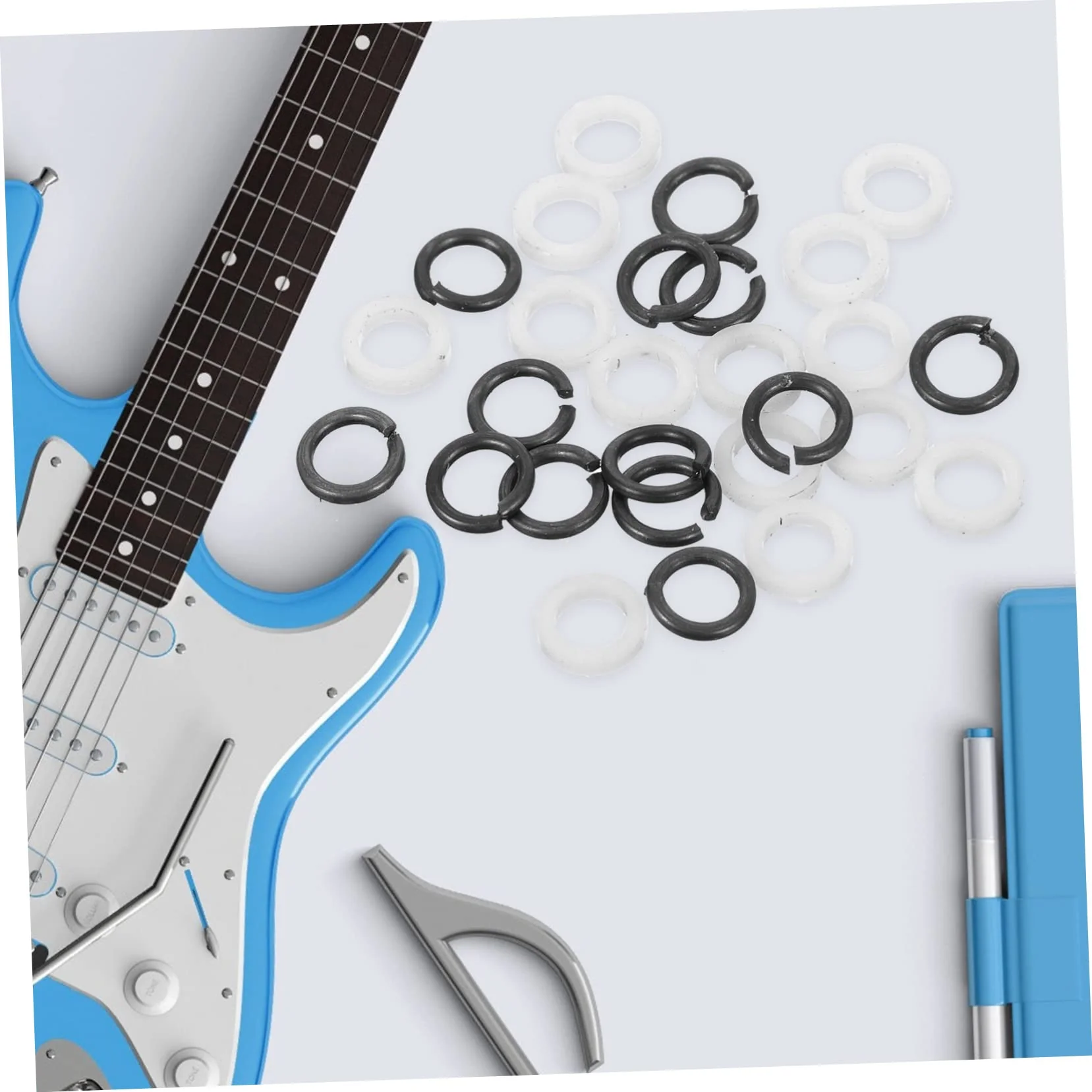 Guitar Tuner Washer Replacement Double Layer Plastic and Metal Gaskets Acoustic Electric Guitar Tuning Peg Spacer 0.27X0.27X0.03In Easy Installation - Image 3