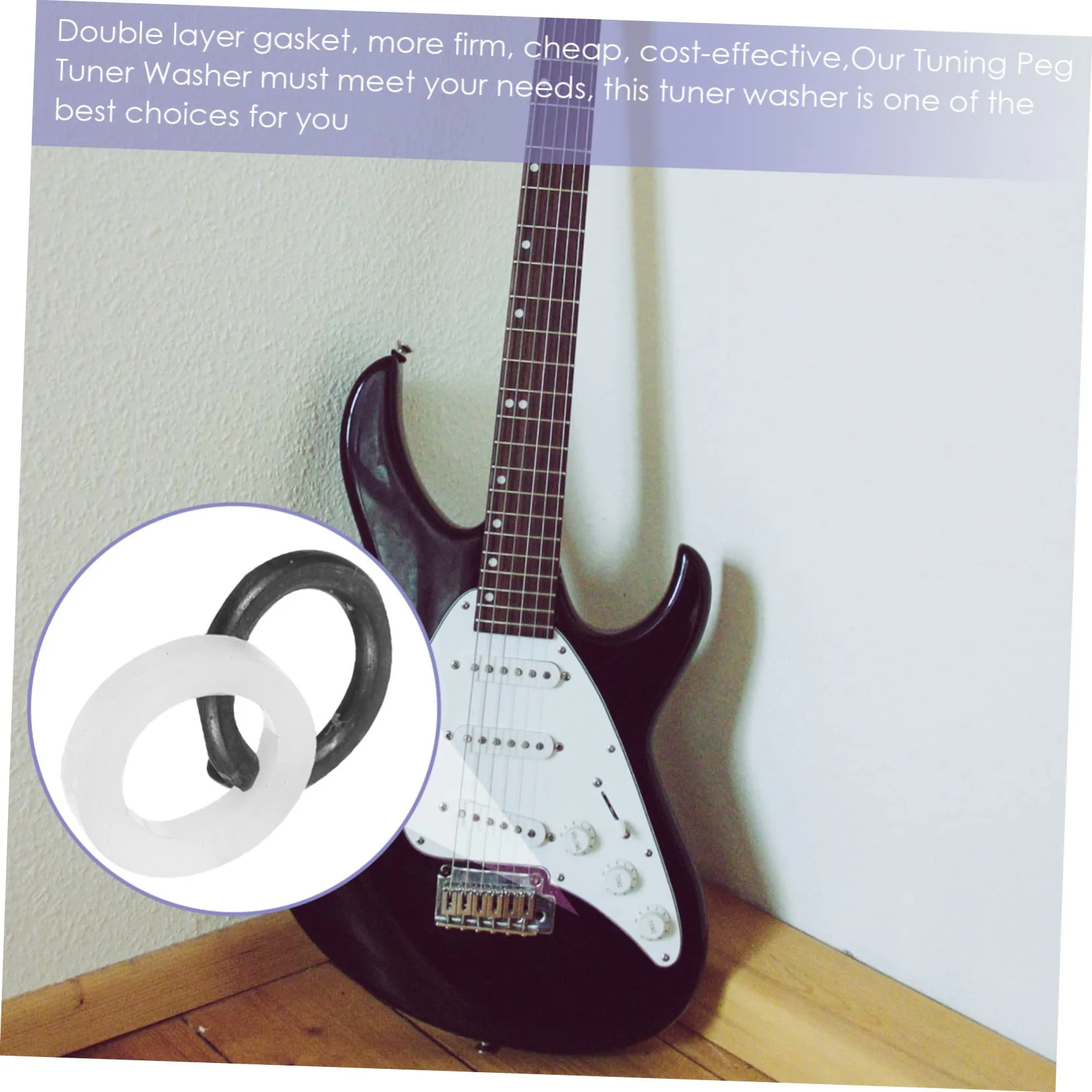 Guitar Tuner Washer Replacement Double Layer Plastic and Metal Gaskets Acoustic Electric Guitar Tuning Peg Spacer 0.27X0.27X0.03In Easy Installation - Image 8