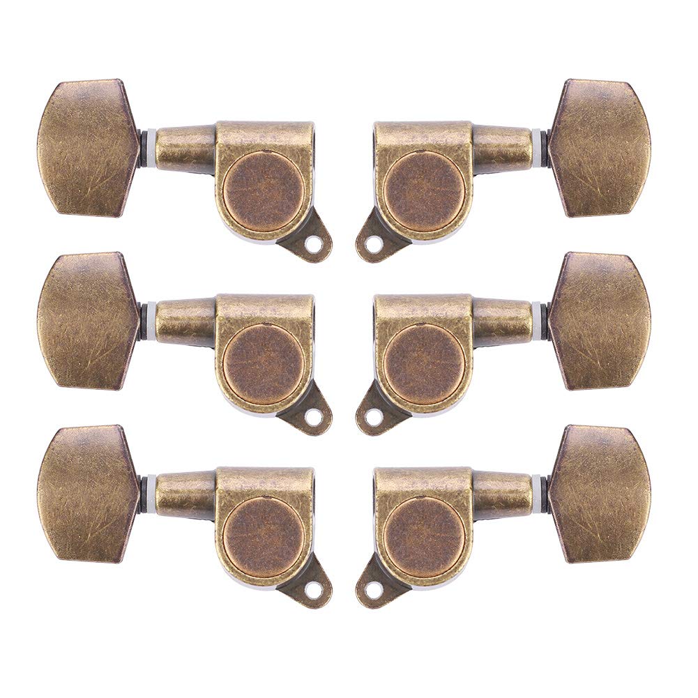 Guitar Tuning Pegs,3L3R Guitar Tuning Pegs Locking Tuners Copper Alloy Machine Heads Button Guitar String Tuning Pegs Machine Heads Tuners Set Performance Accessory