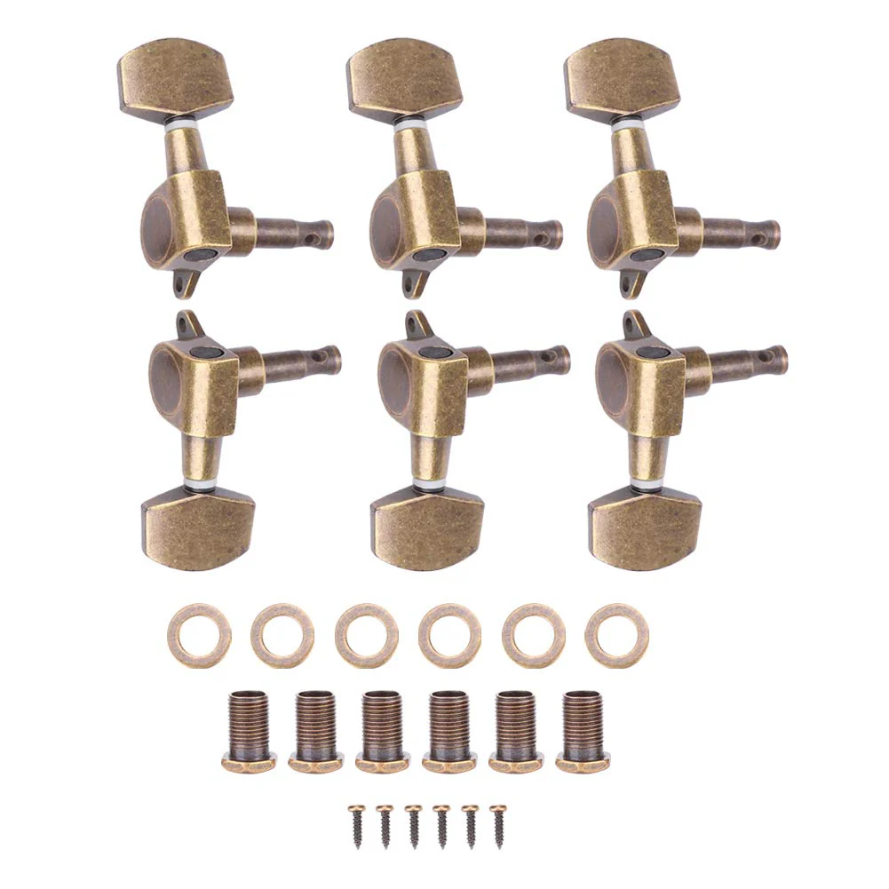 Guitar Tuning Pegs,3L3R Guitar Tuning Pegs Locking Tuners Copper Alloy Machine Heads Button Guitar String Tuning Pegs Machine Heads Tuners Set Performance Accessory - Image 5