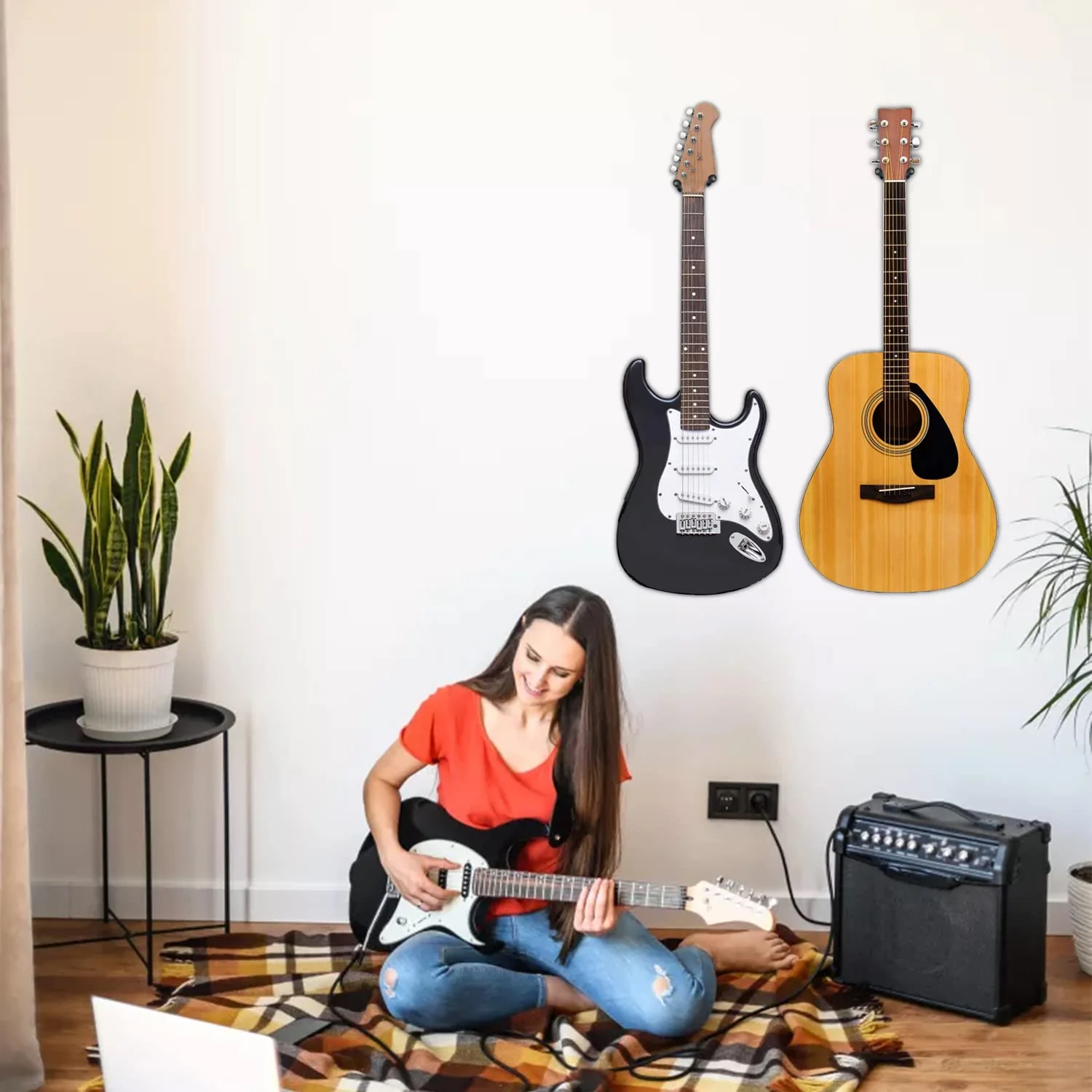 Guitar Wall Mount, Black Walnut Wood Guitar Hanger, U-Shaped Guitar Wall Hanger Mount, Guitar Holder Hook Stand Wall for Acoustic, Electric Guitar, Banjo, Bass, for Guitar Player Men Boy - Image 8