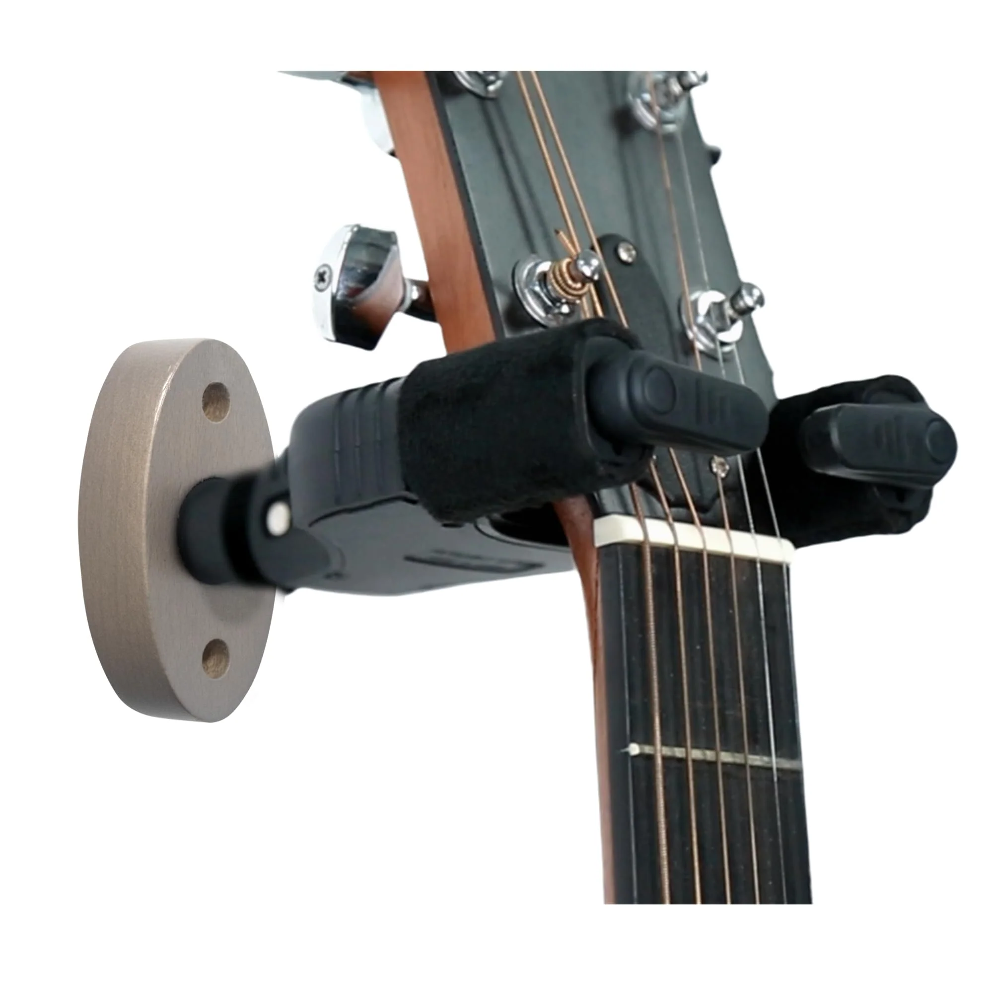 Guitar Wall Mount with Self-Locking Function & Swivel Mechanism | 10KG+ Heavy Duty | Universal Mount for All Headstock/Neck Widths, Classical, Acoustic, Electric Guitars, Bass, etc,Wood Base - Image 2