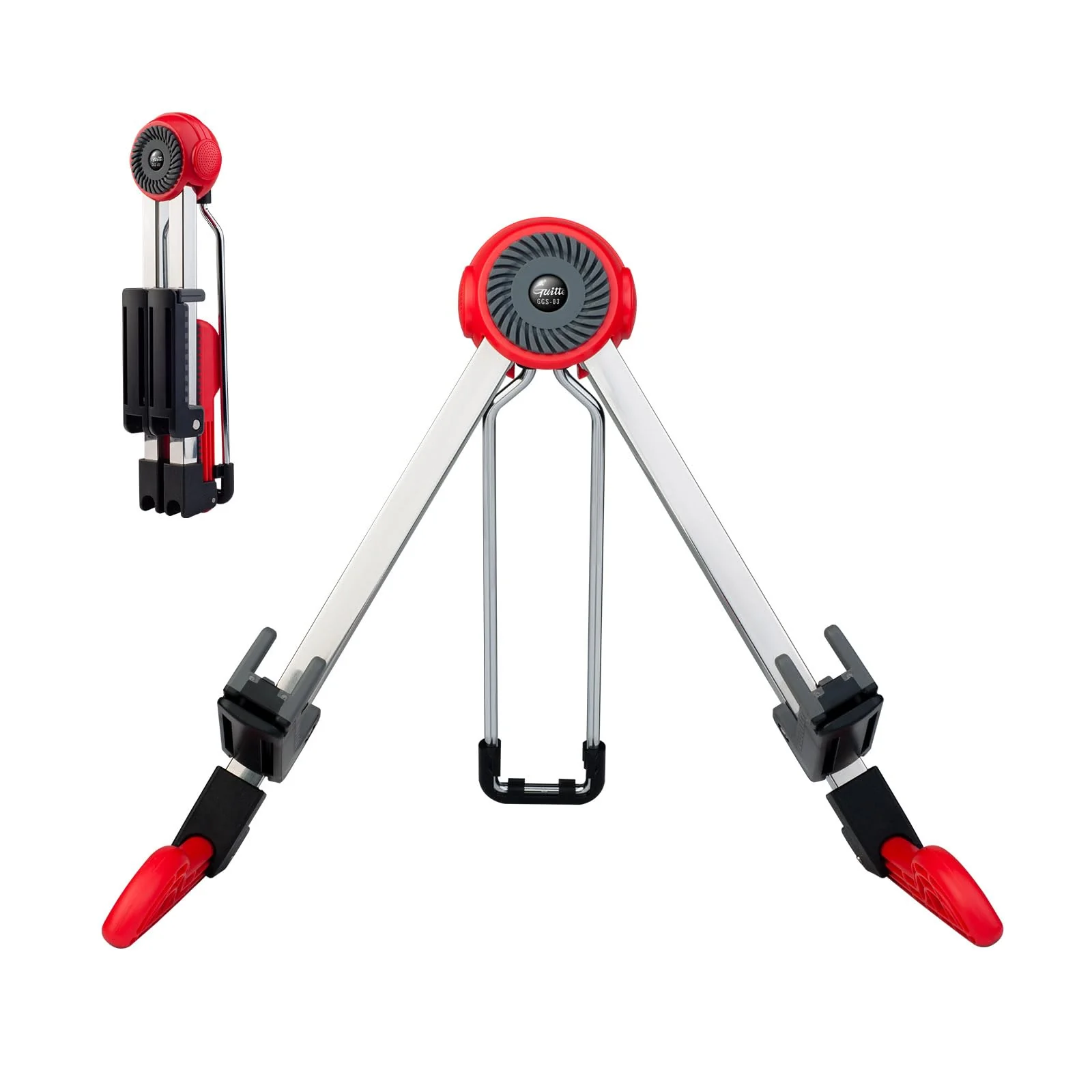 GUITTO Guitar Stand Floor Universal Folding Tripod Guitar Stands for Acoustic Electric Guitars Bass Accessories Banjo Stand GGS-03 Red