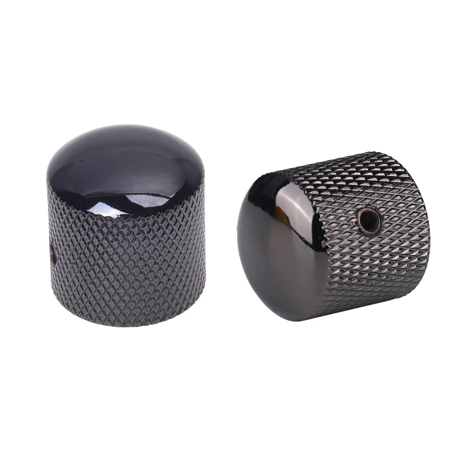 Gutahare-3Pcs Guitar Knobs Black Nickel Metal Volume Tone Dome Speed Control Knobs with Allen Keys Screws Set for Fender Strat Telecaster Gibson Les Paul Guitar Bass Accessories (Shine Black)… - Image 2