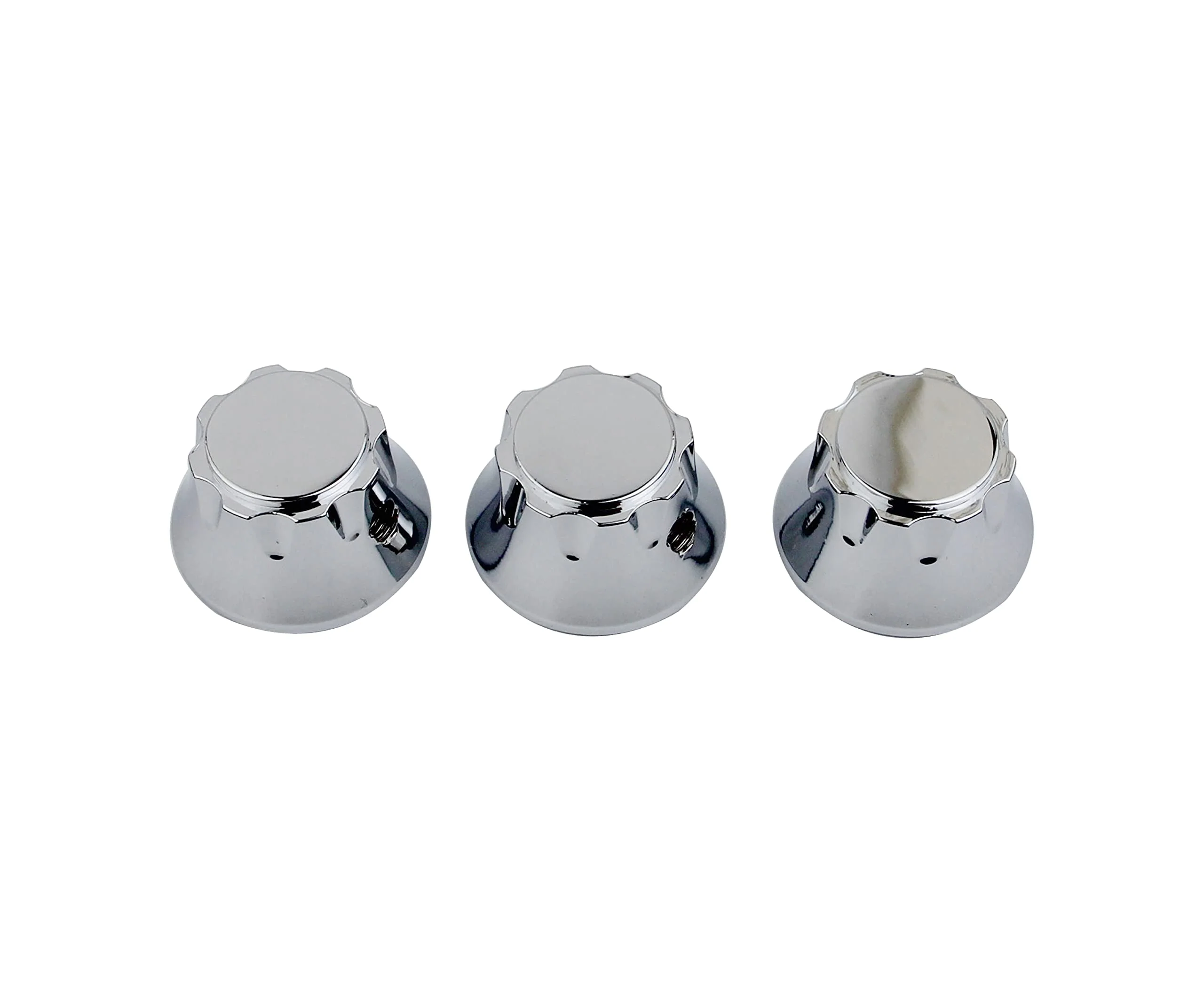 Guyker 3Pcs Top Hat Guitar Potentiometer Control Knobs 6mm Dia. Shaft Pots - Brass Bell Cap Speed Tone Volume Knob Replacement Parts for Electric Guitar or Precision Bass - chrome