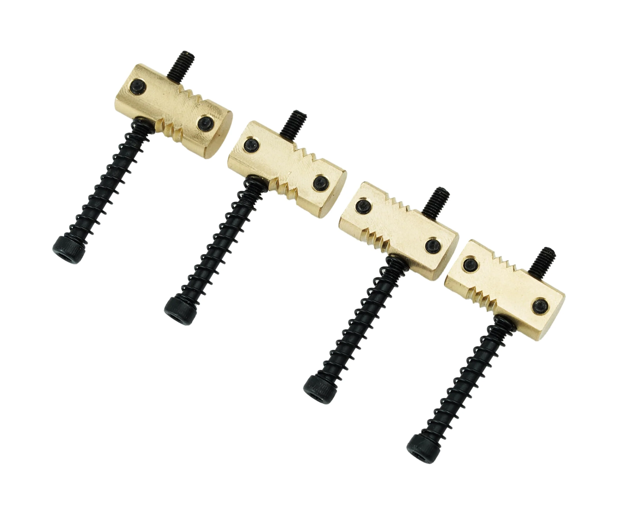 Guyker Bass Bridge Saddles, String Pitch 19mm Brass Compensated Saddles with Wrench Replacement Part (Set of 4, Gold) - Image 4