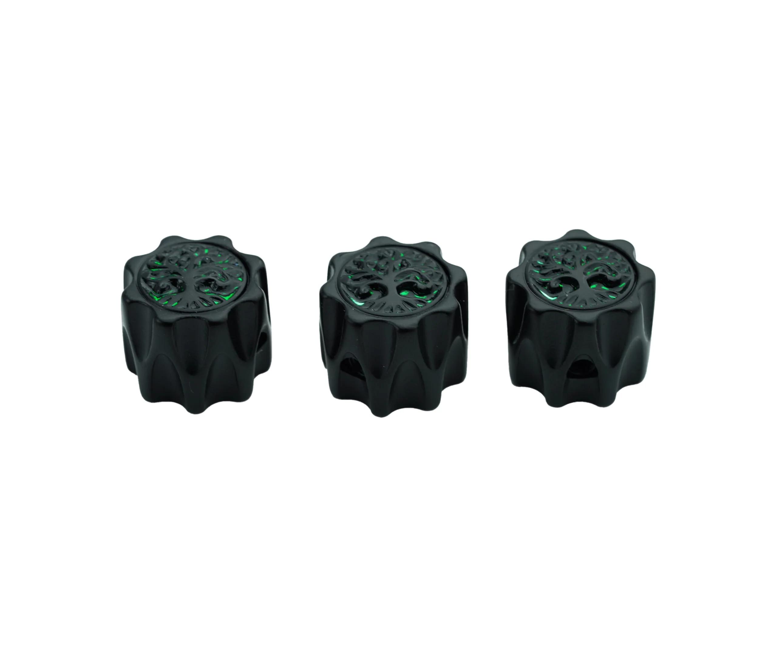 Guyker Dome Potentiometer Control Knobs Dia. 6.3mm Shaft Pots, 3PCS Zinc alloy Domed Speed Tone Volume Switch Knob with Tree Of Life Surface Replacement for Electric Guitar Bass, CKB034 Black CKB034 Dome Shape, Black