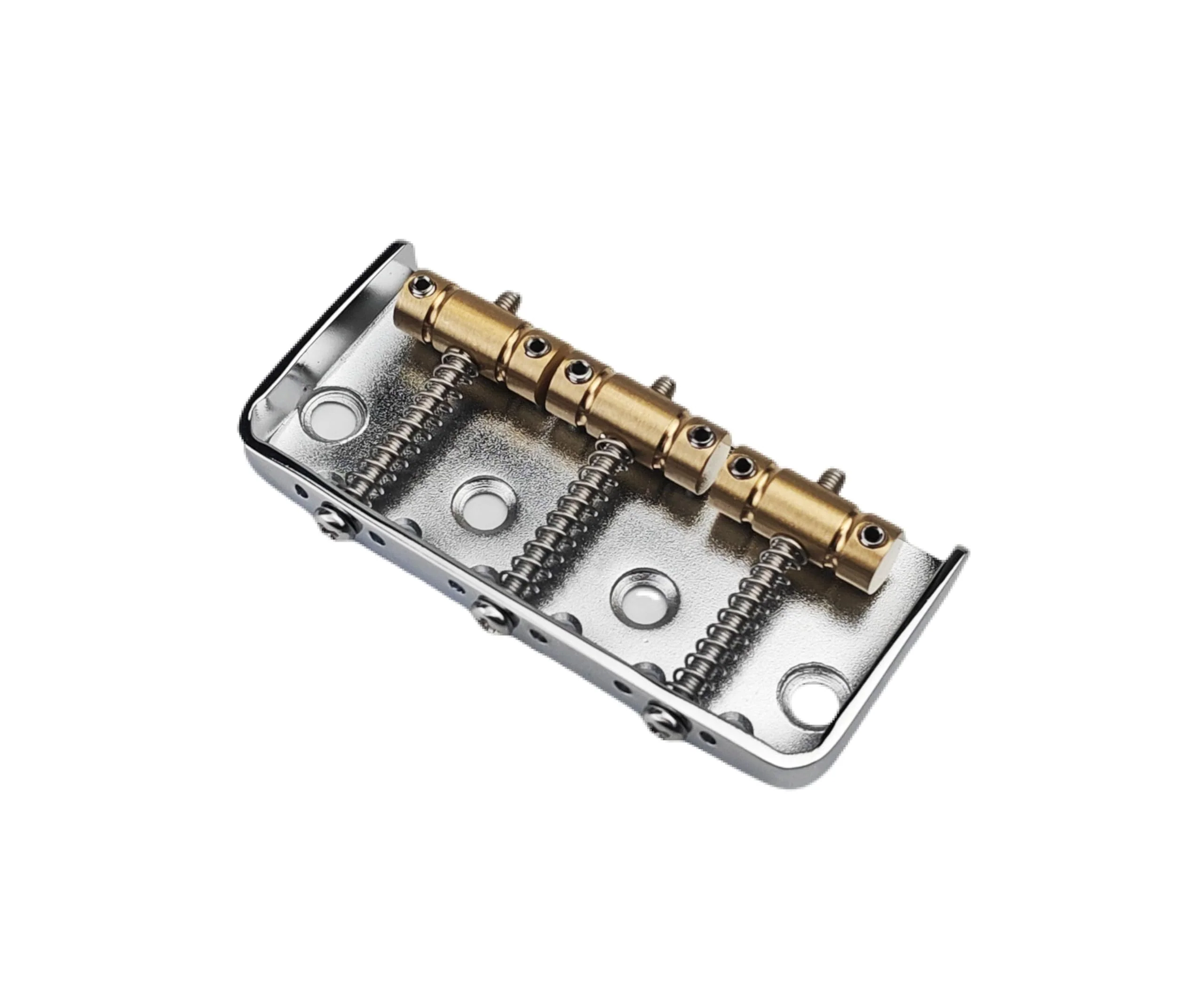Guyker Fixed Short Bridge Assembly with Brass Compensated 3-Saddle and Steel Base Plate Compatible with Vintage TL Start ST Electric Guitar, GT02 GT02 chrome