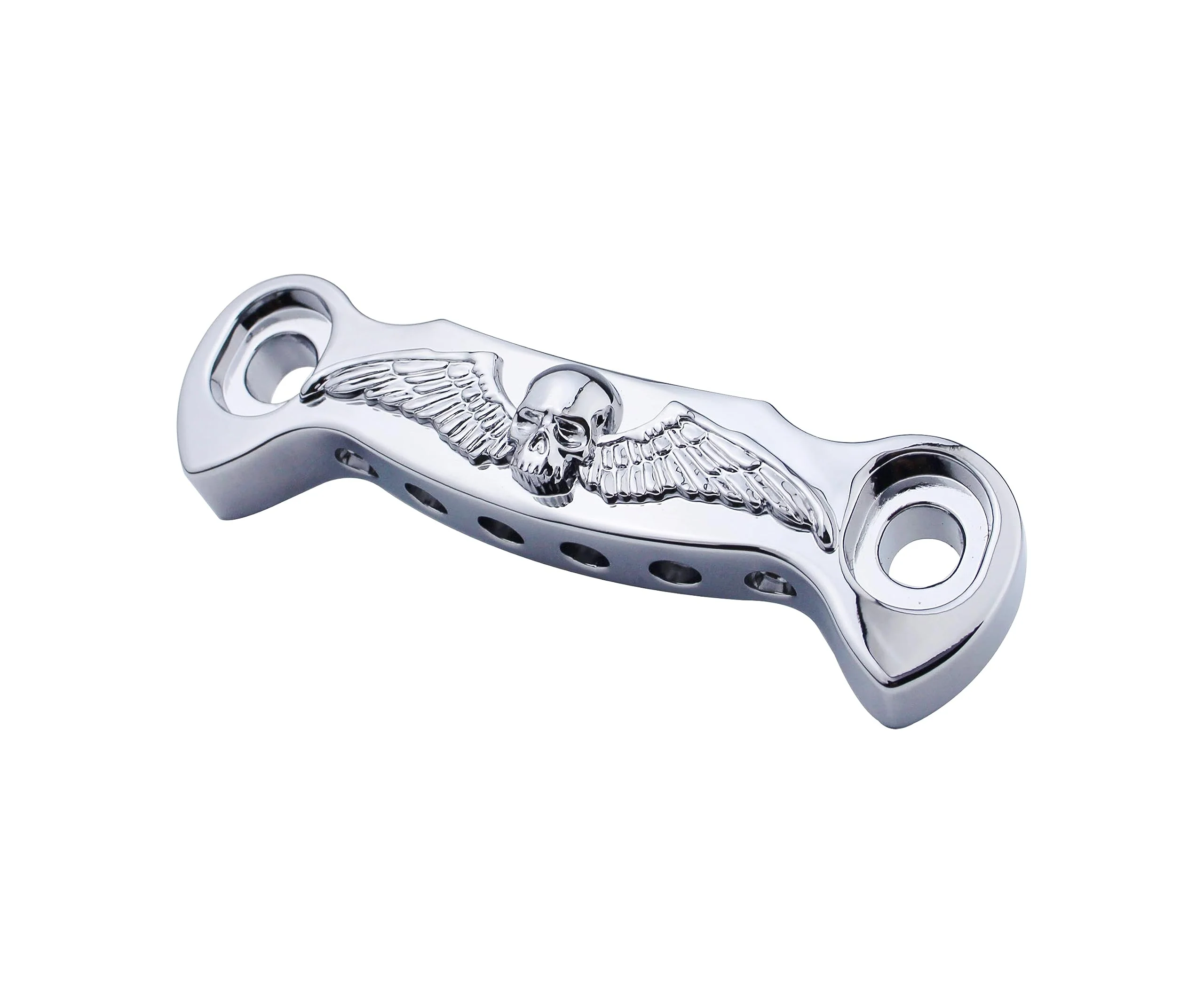 Guyker Guitar Bridge Stop Bar Tailpiece String Spacing 10.6mm Skeleton Wings with Studs Replacement for EPI LP SG Style Electric Guitar (GS009, Chrome) GS009, Chrome - Image 2