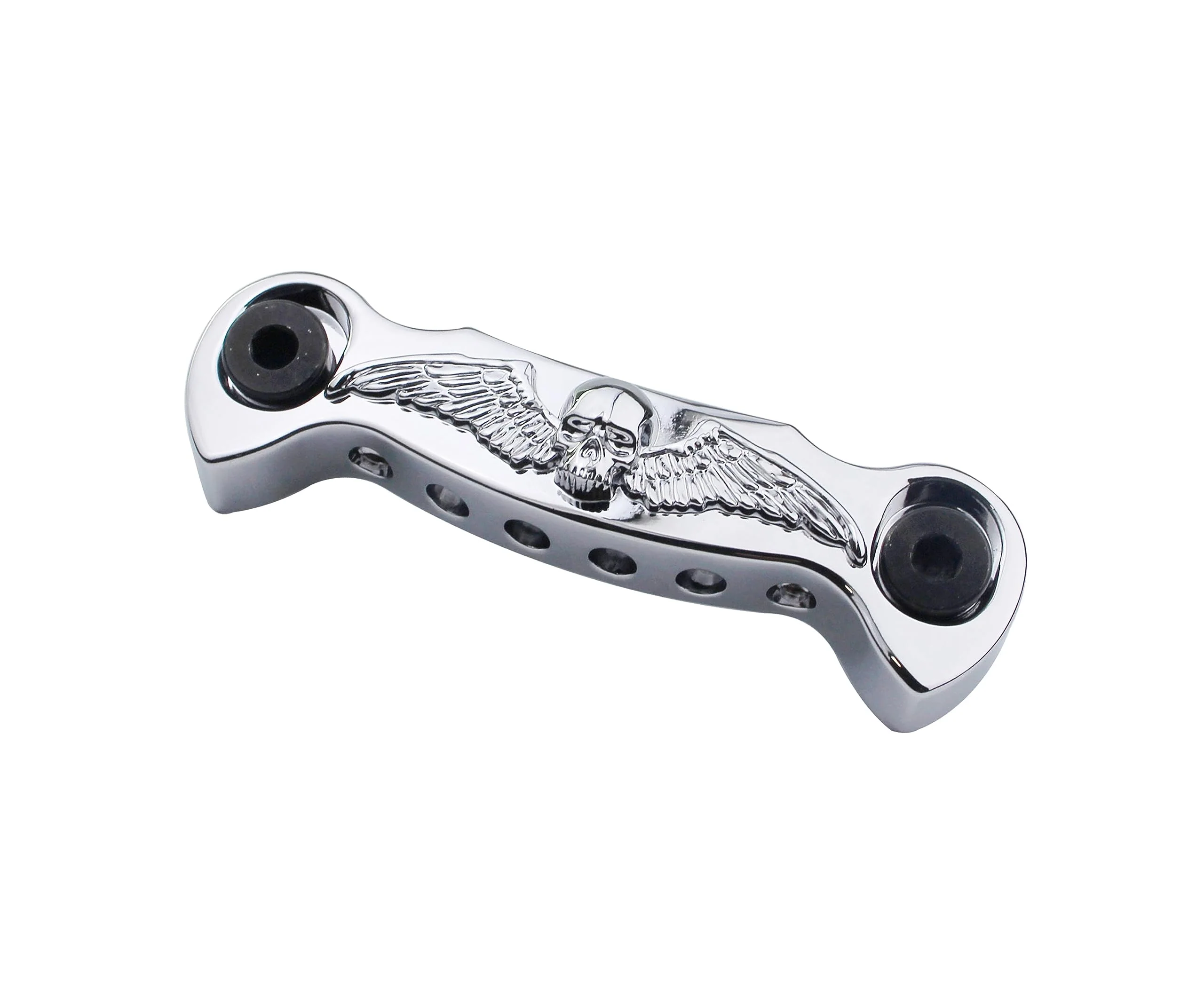 Guyker Guitar Bridge Stop Bar Tailpiece String Spacing 10.6mm Skeleton Wings with Studs Replacement for EPI LP SG Style Electric Guitar (GS009, Chrome) GS009, Chrome - Image 3
