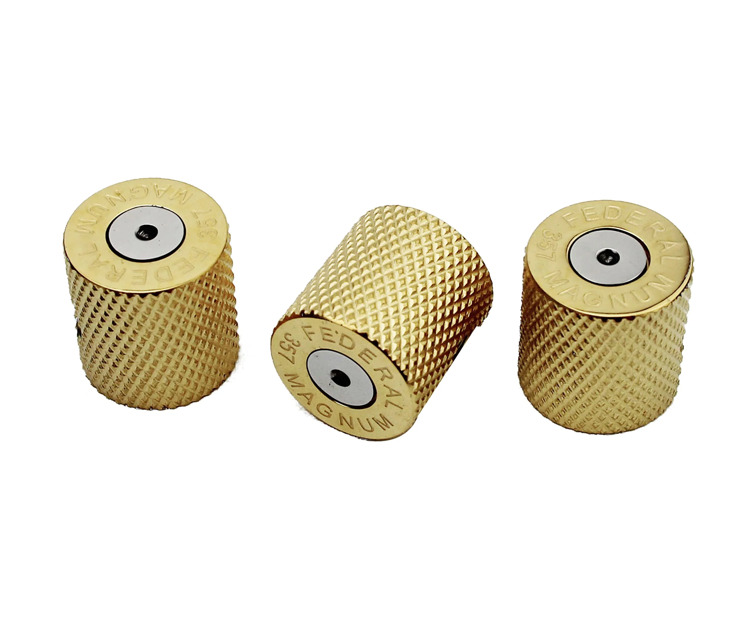 Guyker Guitar Knobs with 6mm Dia. Shaft Pots - Brass Bullet Case Style Tone and Volume Control Potentiometer Knob Replacement for Precision Electric Guitar or Bass (3 Piece, Golden) - Image 4