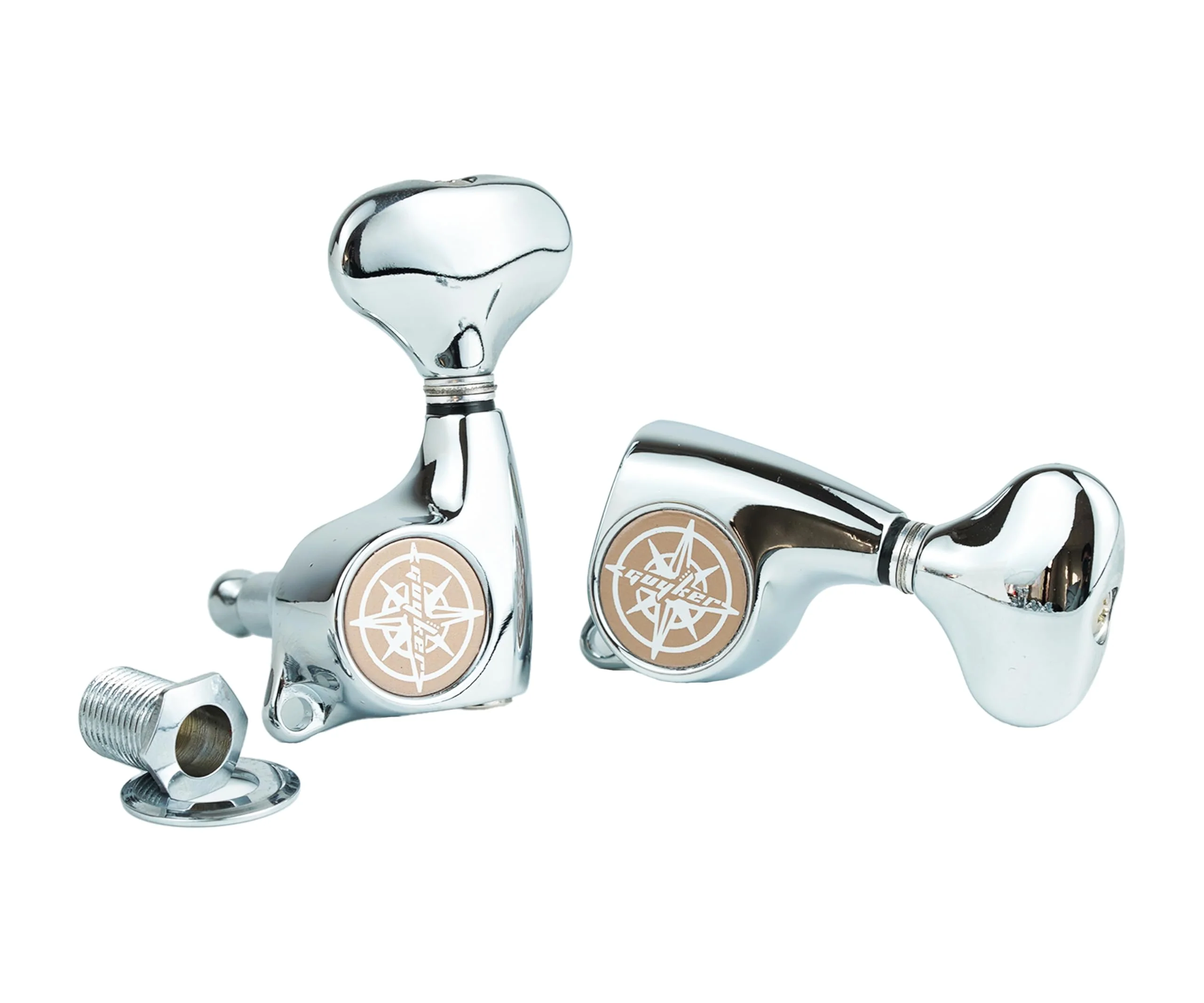 Guyker Guitar Machine Heads (3L + 3R) – 1:21 Sealed Tuning Key Pegs Tuners Set Replacement for ST TL SG Style Electric or Acoustic Guitars – Chrome - Image 3