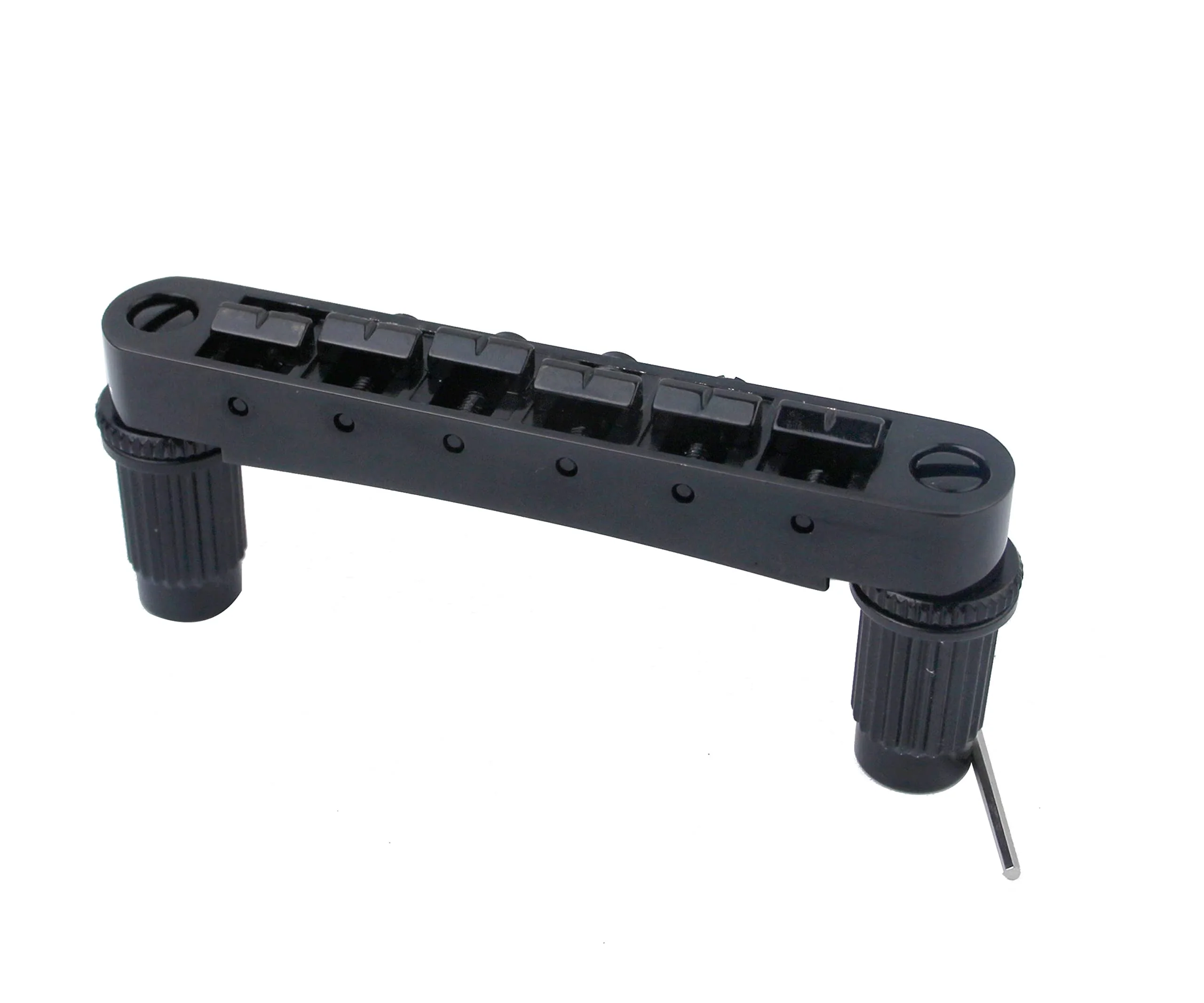 Guyker Guitar Saddle Bridge - Tune-O-Matic Bridges with Studs Replacement for LP EPI 6 String Electric Guitar (GM003, Black) Black, GM003