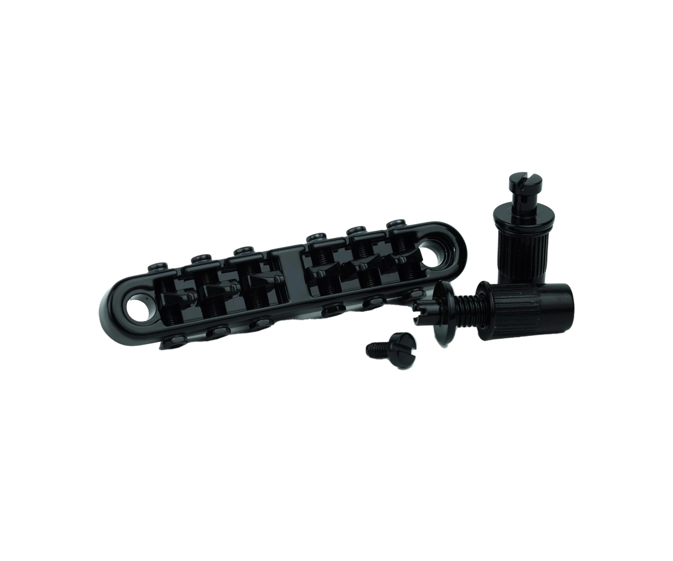 Guyker Guitar Tune O Matic Bridge with Studs for 6 String Electric Guitar (GM001, Black)