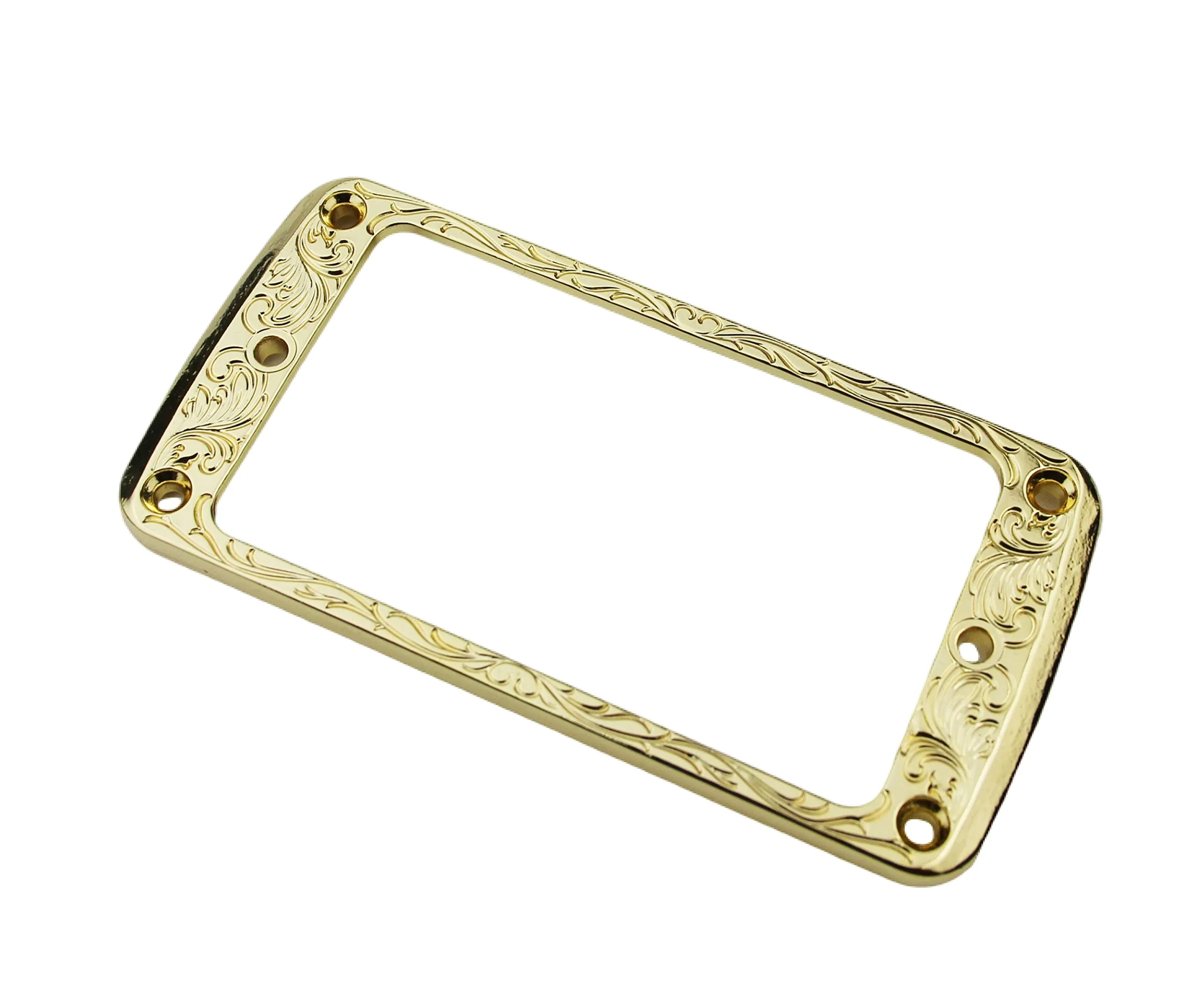 Guyker Metal Flat Humbucker Cover, Pickup Mounting Ring Set - Bridge Neck Pickups Frame Replacement Part for Electric Guitar or Precision Bass(2PCS, PR006 Gold) PR006, gold - Image 2