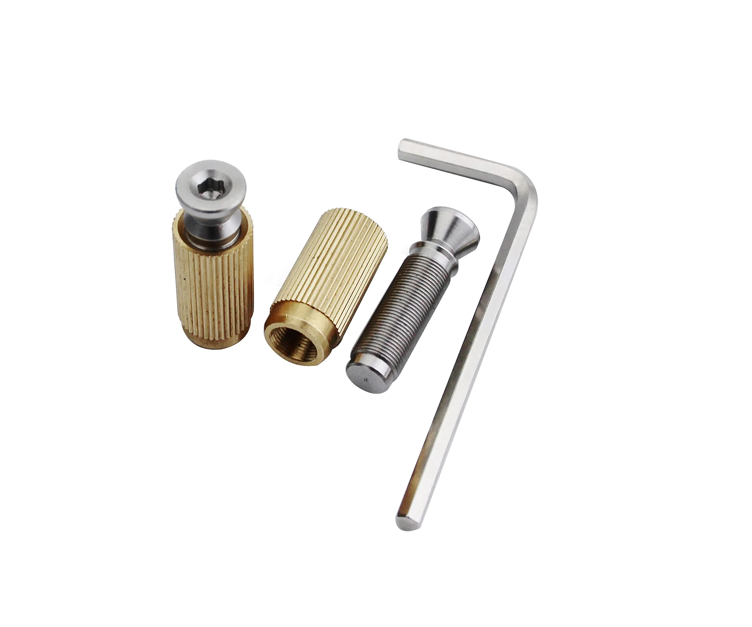 Guyker Tremolo Bridge Studs & Anchors Bridge Posts, Pure Steel and Brass Mounting Bolt Screw Inserts with 7mm Post Studs for Electric Guitar Tremolo System Bridge - Chrome, Set of 2 - Image 2