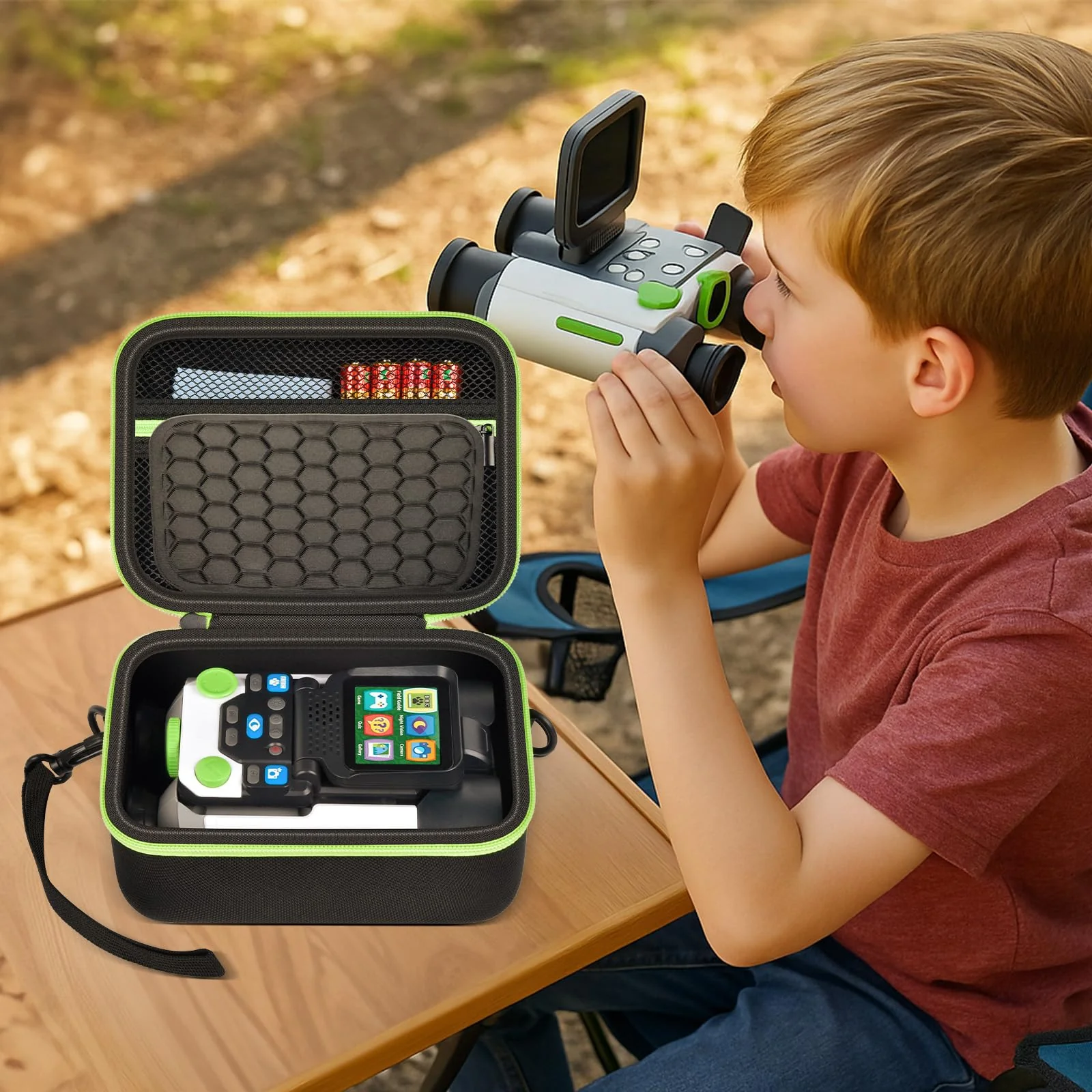 GWCASE Portable Carrying Storage Case Compatible with LeapFrog Magic Adventures Binoculars and Accessories, Protective Organizer Box for Outdoor Travel and Exploration(Bag Only) Black - Image 3