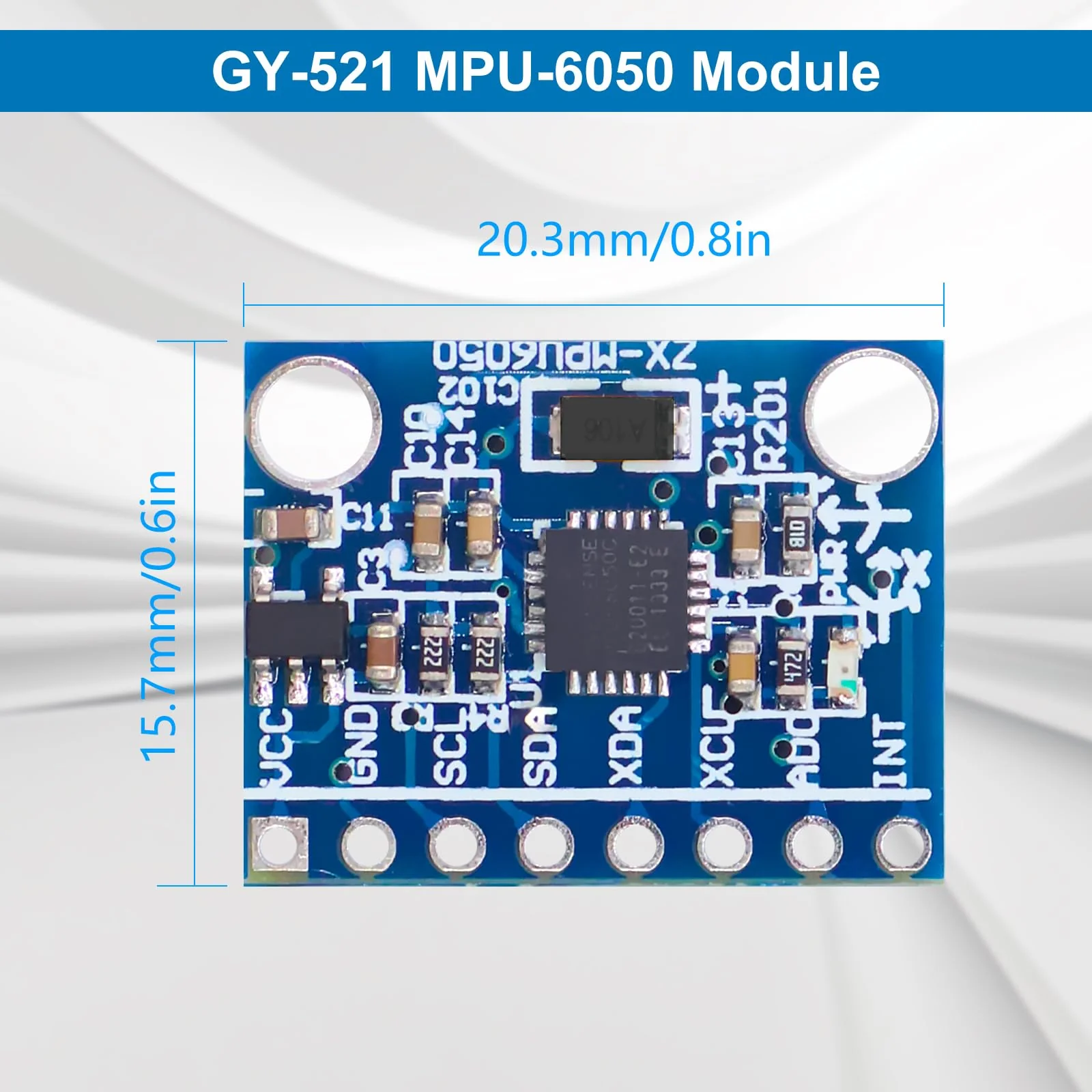 GY-521 MPU6050 Module AYWHP 3 Pieces 3 Axis Gyroscope and 3 Axis Accelerometer 6DOF Sensor Module 16 Bit AD Converter Data Output IIC I2C for Arduino - Image 3