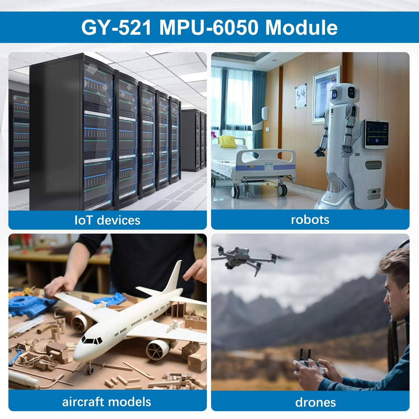 GY-521 MPU6050 Module AYWHP 3 Pieces 3 Axis Gyroscope and 3 Axis Accelerometer 6DOF Sensor Module 16 Bit AD Converter Data Output IIC I2C for Arduino - Image 7