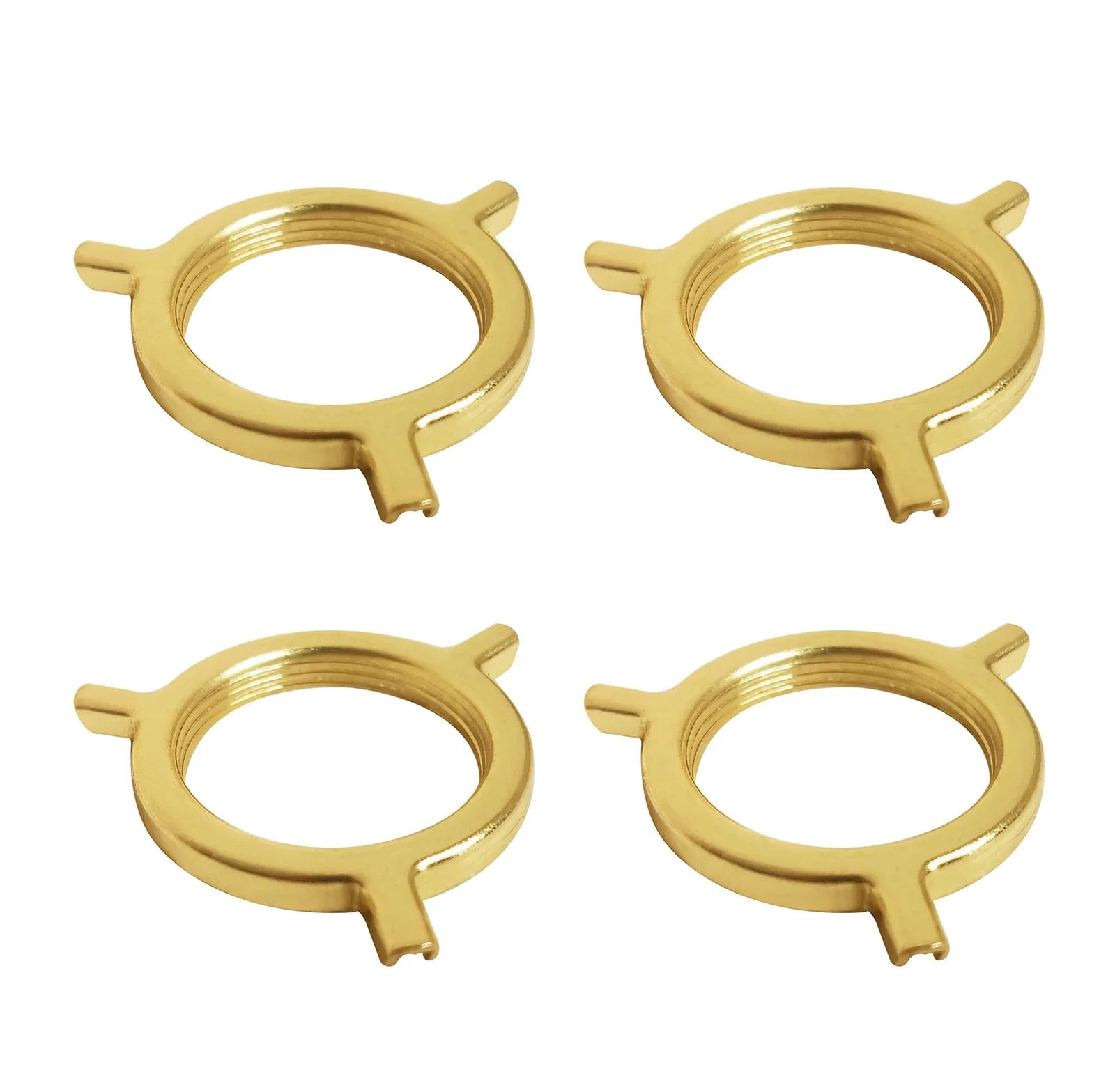 GY & CK® 3 Way Threaded UNO Lamp Shade Adapter Lampshade Supplies Threaded UNO Ring bridge adapter 3-way for 10 gauge wires for lampshades Maiking, 4 pcs pack Brass