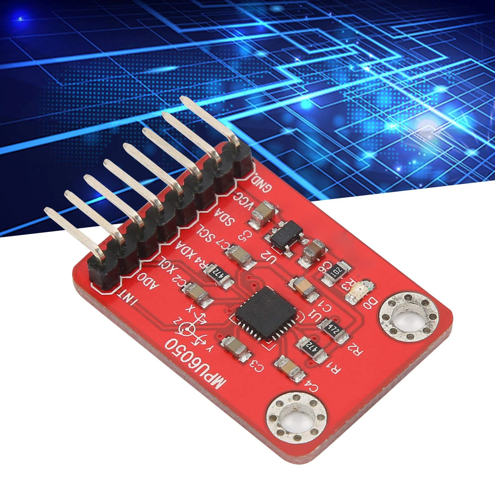 Gyroscope Accelerometer, MPU6050 6-Axis Accelerometer Gyroscope Sensor Module 16 Bit AD Converter Data Output for Engineers, Technicians - Image 7