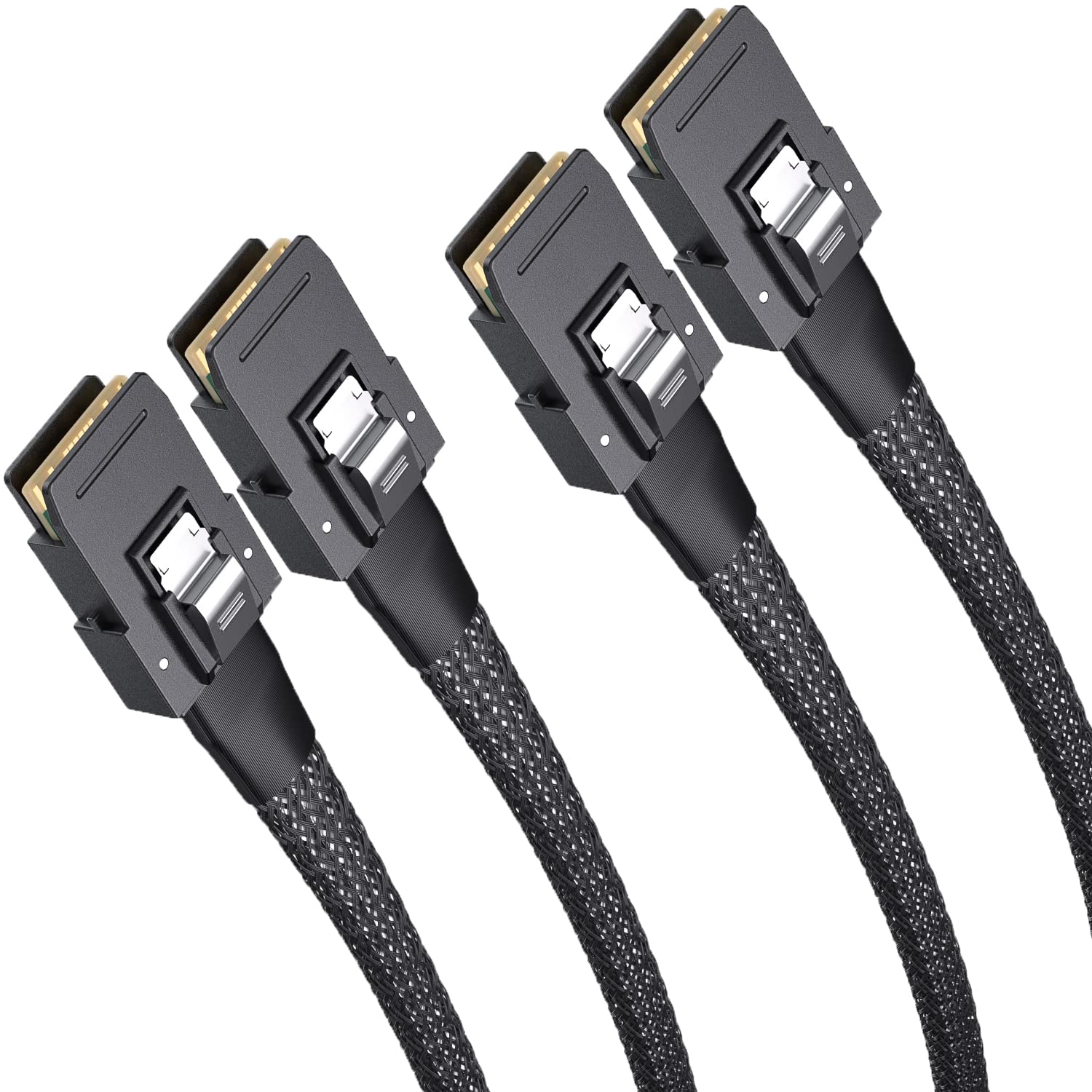 H!Fiber.com 2 Pack Internal Mini SAS SFF-8087 to SFF-8087 Cable,0.5m Internal Mini SAS to Mini SAS Cable, 36Pin, 6Gbps, 100 Ohms, for Servers, RAID, SAS/SATA HBA, DAS, 0.5 Meter (1.6ft) 0.5m(1.6ft)