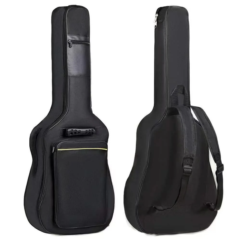 H&Z Simple 40 41 42 Inch Acoustic Folk Guitar Bag Backpack Double Straps 600D Oxford Guitar Soft Carry Case Guitar Cover (41 inch) 41 inch