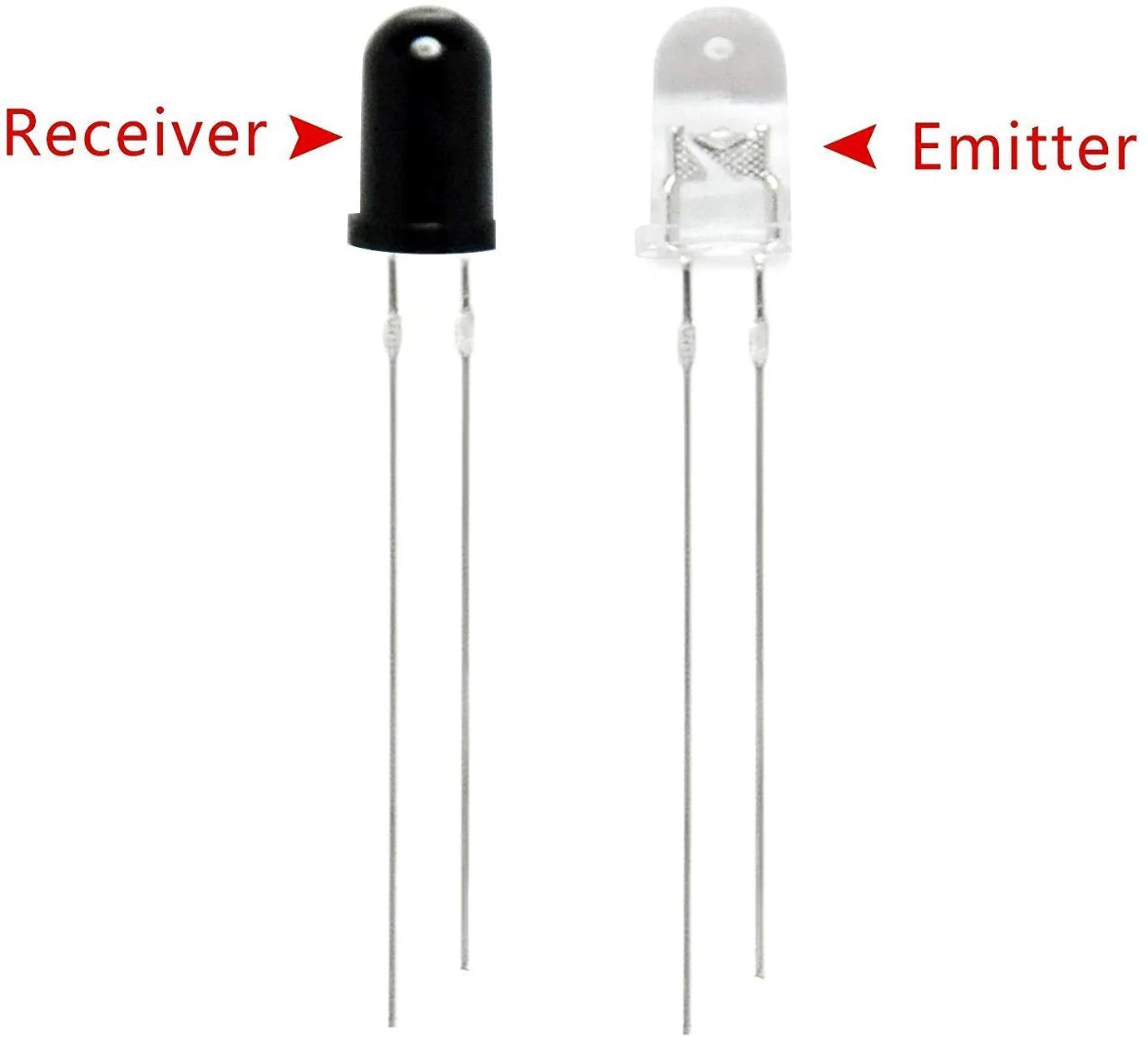 Hailege 20 x 5 mm 940 nm LEDs Infrared Emitter and IR Receiver Diode for Arduino 5 mm Infrared 10 Emission + 10 Receiver Tube (Pack of 10 Pairs) - Image 2
