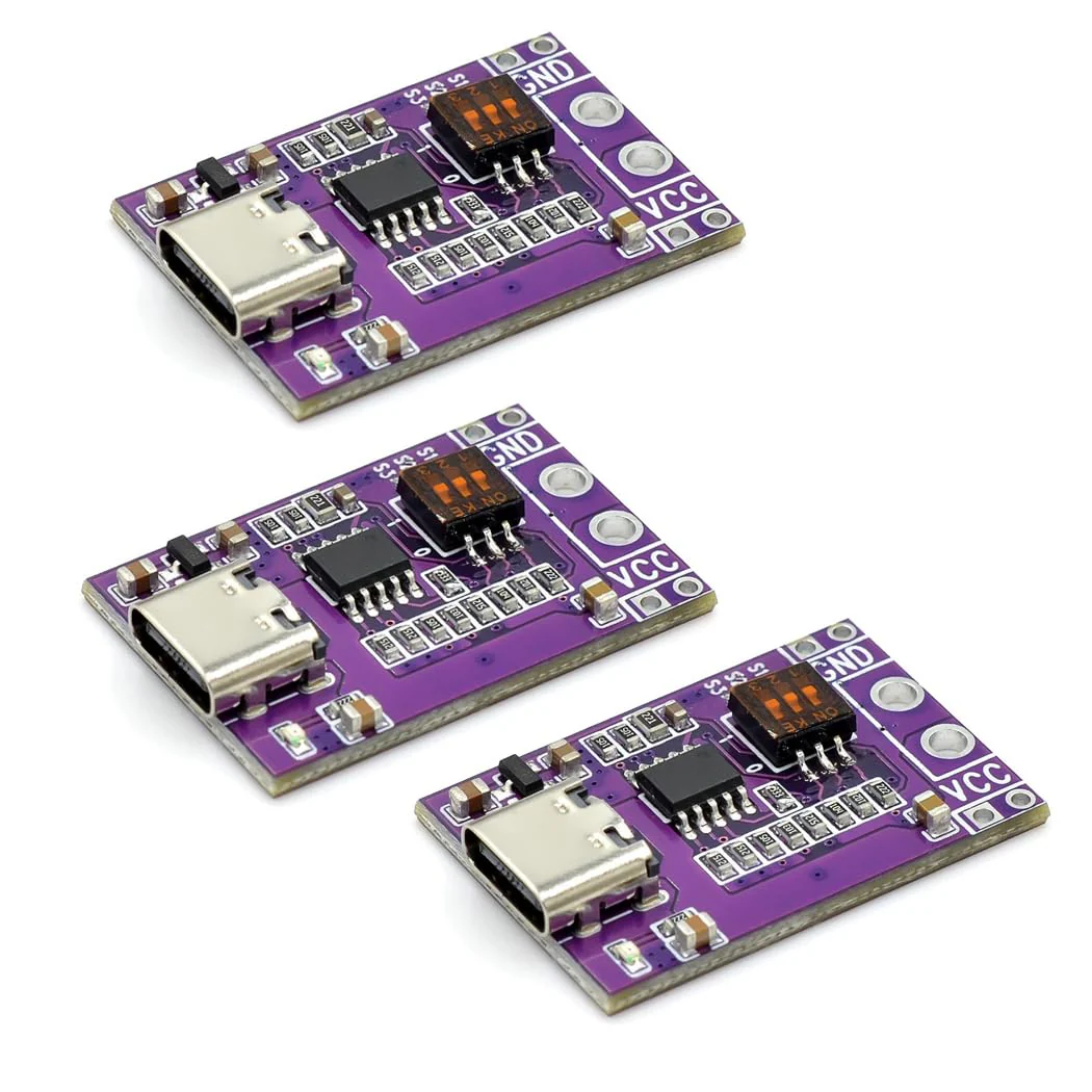 Hailege 3pcs PD/QC/AFC Quick Charge Decoy Trigger Board USB C Support 5V 9V 12V 15V 20V Fixed Voltage Output