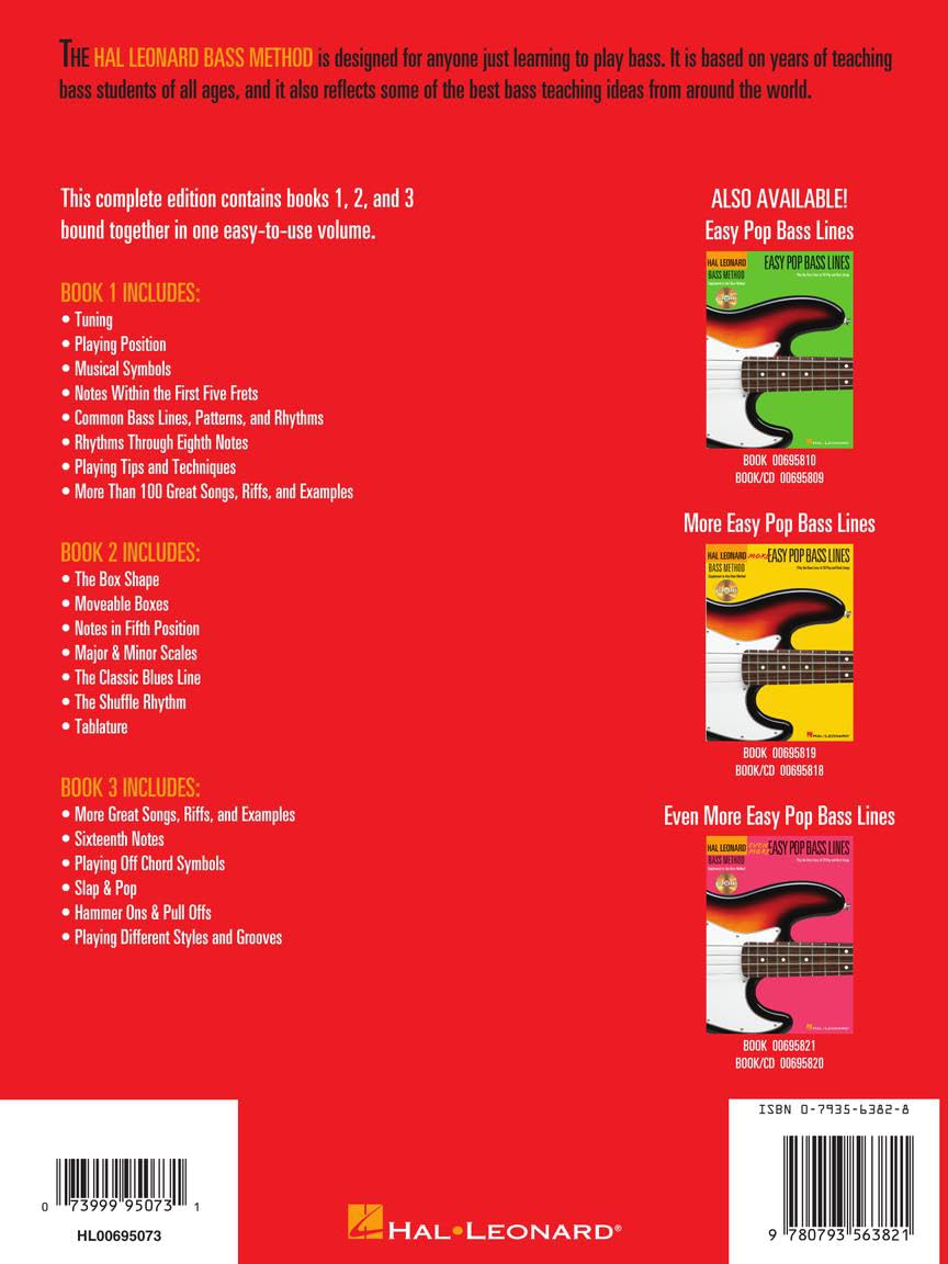 Hal Leonard Electric Bass Method – Complete Edition | Bass Guitar Sheet Music Book with Tablature | Learn to Play Bass for Beginners | Includes Books ... Songbook (Hal Leonard Bass Method) - Image 2