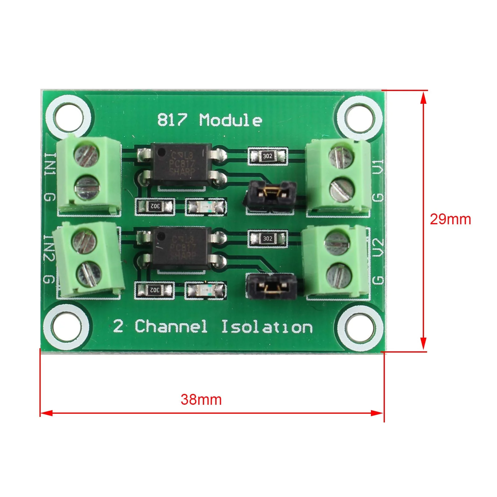 HALJIA PC817 Optocoupler 2 Way Voltage Insulation Board Voltage Control Switching Module - Image 5