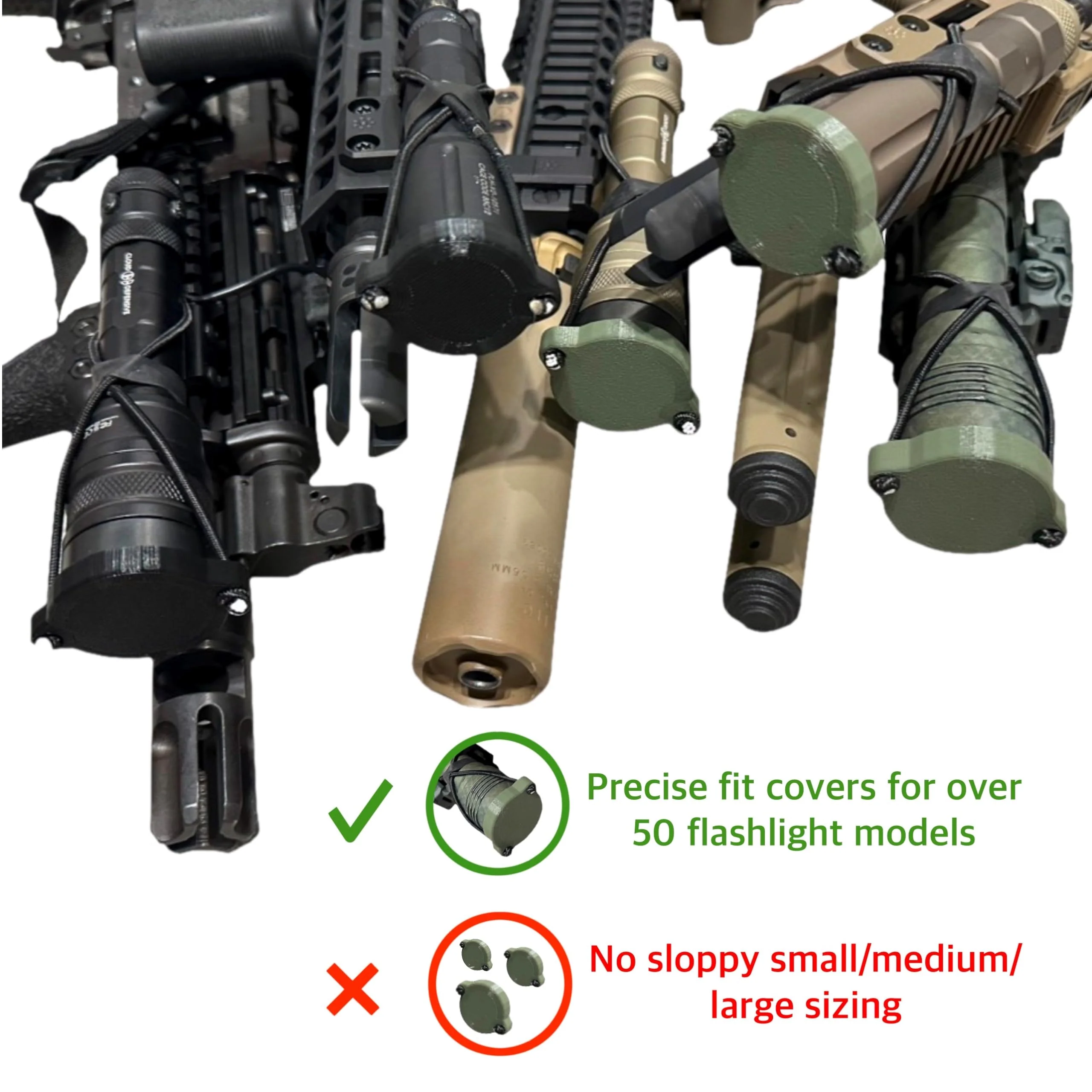 Hammy3DPrints Light/Lens Cover for Weapon Mounted Flashlights (Pro Tac HLX/HLX Pro, Black - Original) Pro Tac HLX/HLX Pro - Image 3
