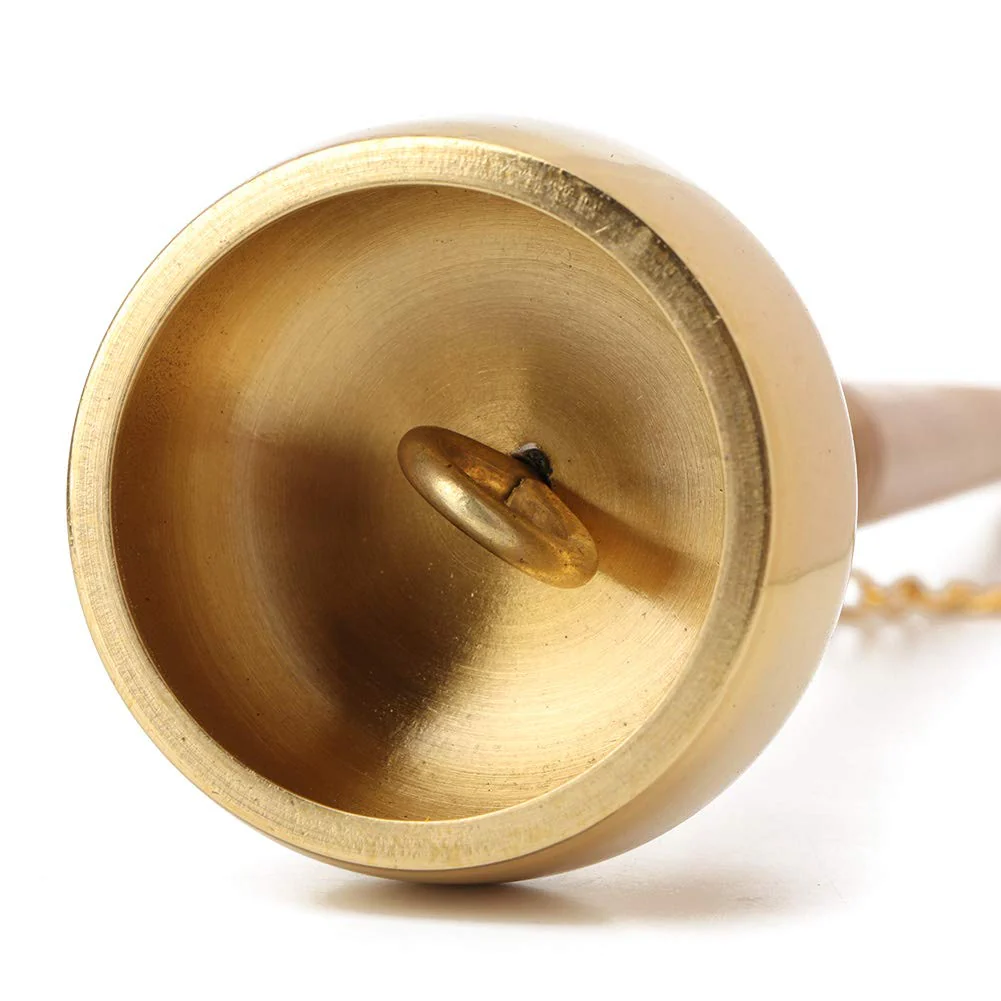 Hand Bell, Meditation Prayer Bells Buddhism Wooden Handle Brass Hand Bell Singing Scripture Implement Buddhist Supplies - Image 9