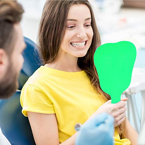 Hand Mirror, Small Hand Mirror, Single-sided Hand Mirror with Low Magnification, Dental Care Hand Mirror Tool, Fashionable, Cute Dental Care, Hand Mirror Tool, 4 Colours, Plastic Handle (Green) - Image 6