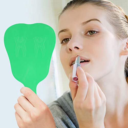 Hand Mirror, Small Hand Mirror, Single-sided Hand Mirror with Low Magnification, Dental Care Hand Mirror Tool, Fashionable, Cute Dental Care, Hand Mirror Tool, 4 Colours, Plastic Handle (Green) - Image 8