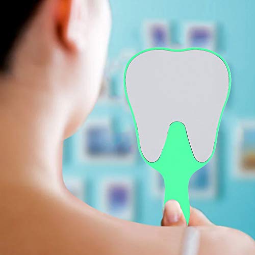 Hand Mirror, Small Hand Mirror, Single-sided Hand Mirror with Low Magnification, Dental Care Hand Mirror Tool, Fashionable, Cute Dental Care, Hand Mirror Tool, 4 Colours, Plastic Handle (Green) - Image 9
