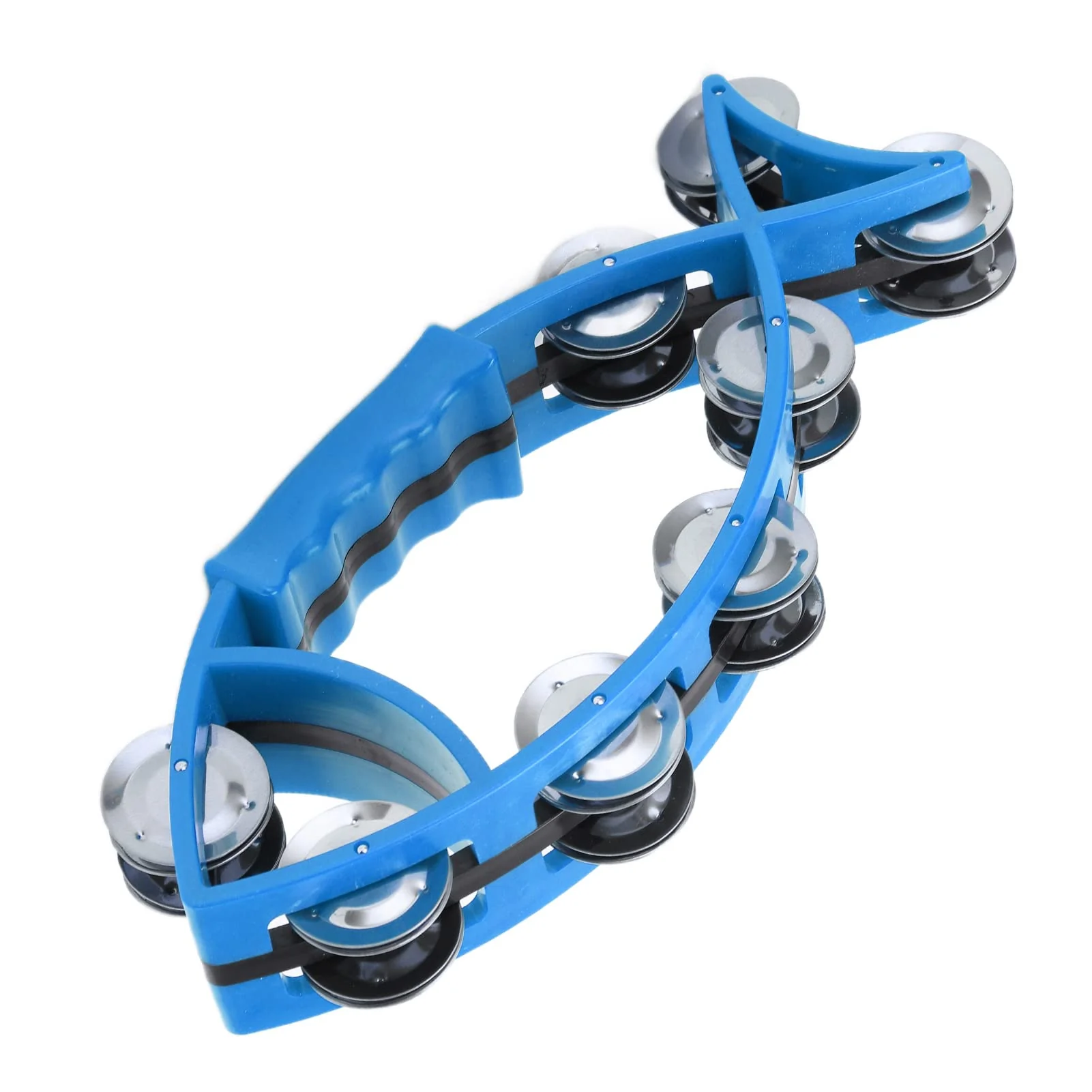 Hand Tambourine Bell Fish Shaped Double Row Tambourines Hand Drum Bell Musical Rhythm Instrument without Burrs(blue) blue - Image 6