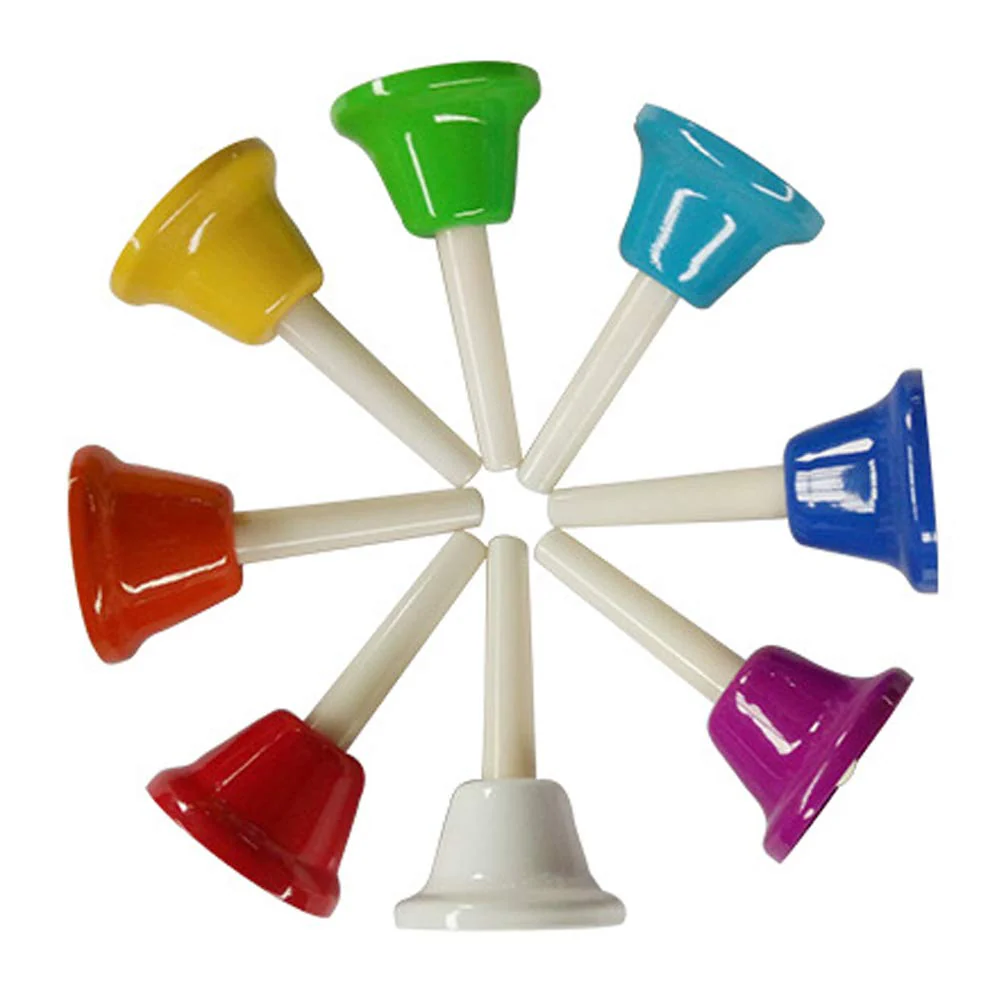 Handbells Set Metal Hand Bells Set Coloful Toddler Handbell Musical Toy 8 Note Diatonic for Kids Bells Instrument,Festival,Musical Teaching,Church Chorus,Wedding,Family Party
