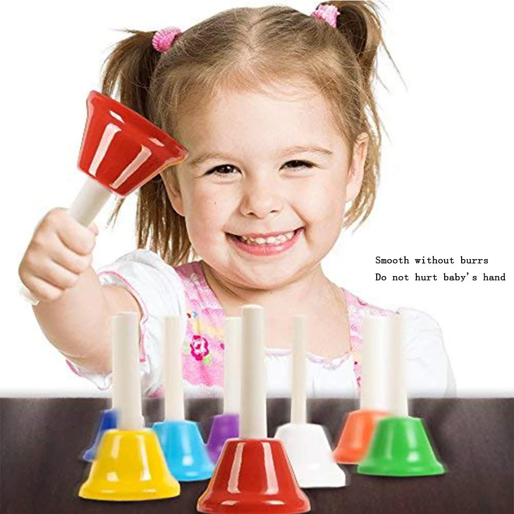 Handbells Set Metal Hand Bells Set Coloful Toddler Handbell Musical Toy 8 Note Diatonic for Kids Bells Instrument,Festival,Musical Teaching,Church Chorus,Wedding,Family Party - Image 7