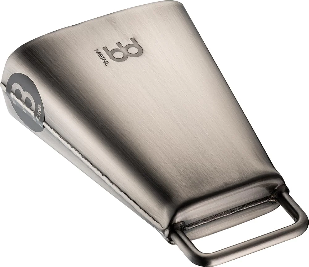 Handheld Cowbell with Holder, 6 1/4" Hand Brushed Steel — NOT MADE IN CHINA — Low Pitch, 2-YEAR WARRANTY 6 1/4" - Image 4