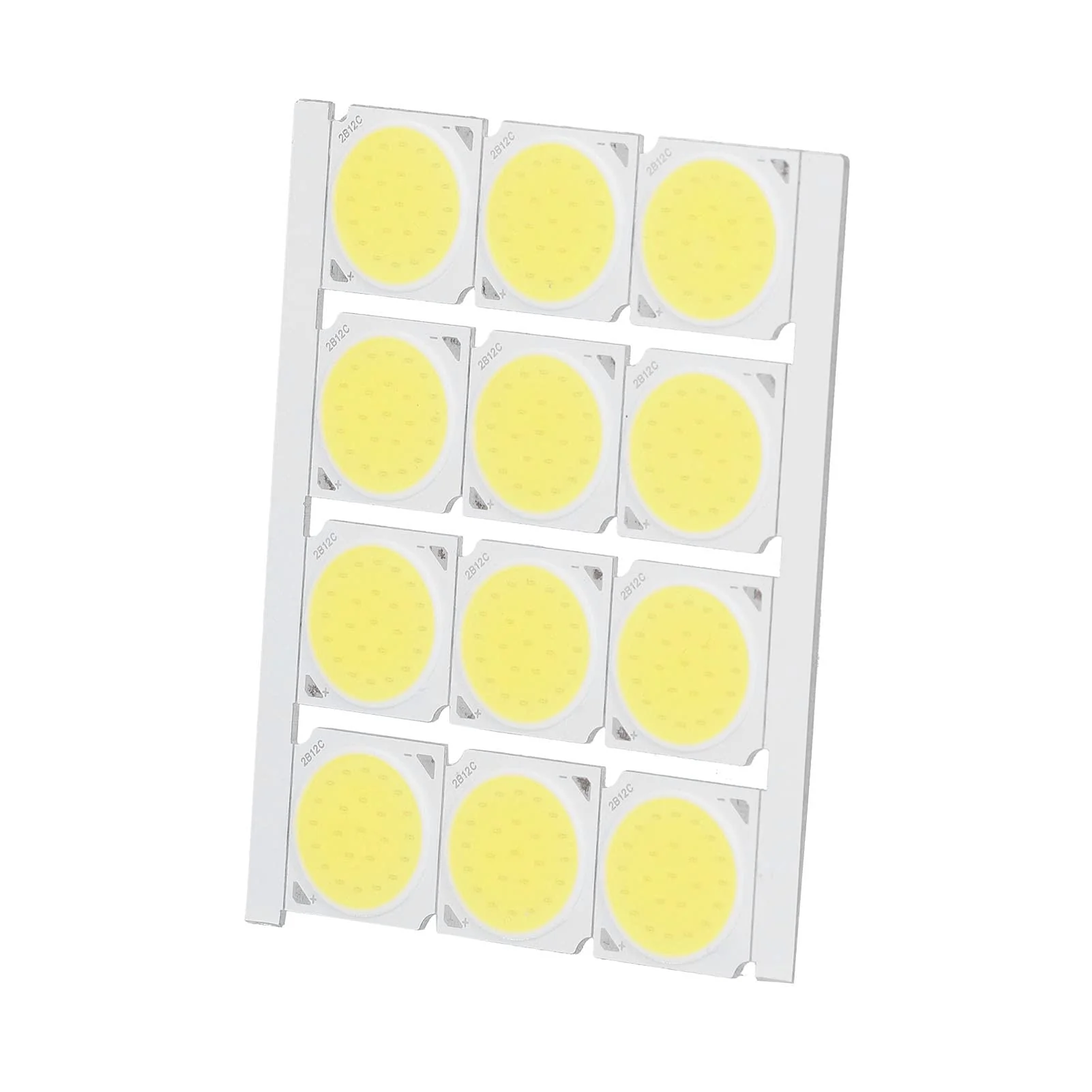 Haofy COB Integrated LED Light Chip, 12 Pieces COB Light Source High Performance Round LED Chip 12 W 36-41 V 1080 LM for DIY Interior Lighting (White) (White Light) White Light