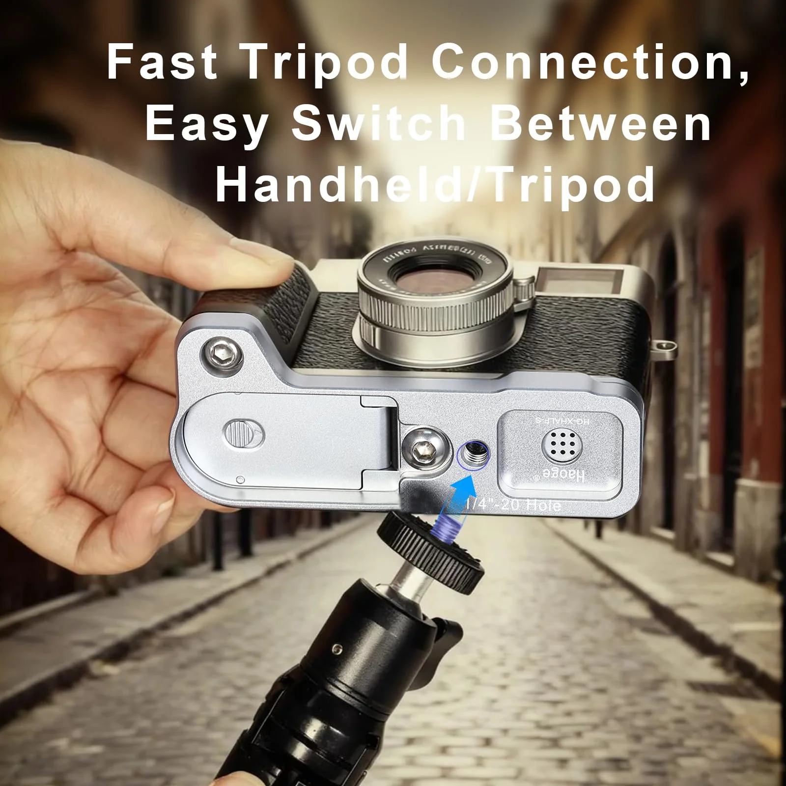 Haoge Handle HandGrip for Fujifilm x Half Camera Body Accessories L-Shape Grip Bracket Plate HG-XHALF-S Silver-Plate - Image 8