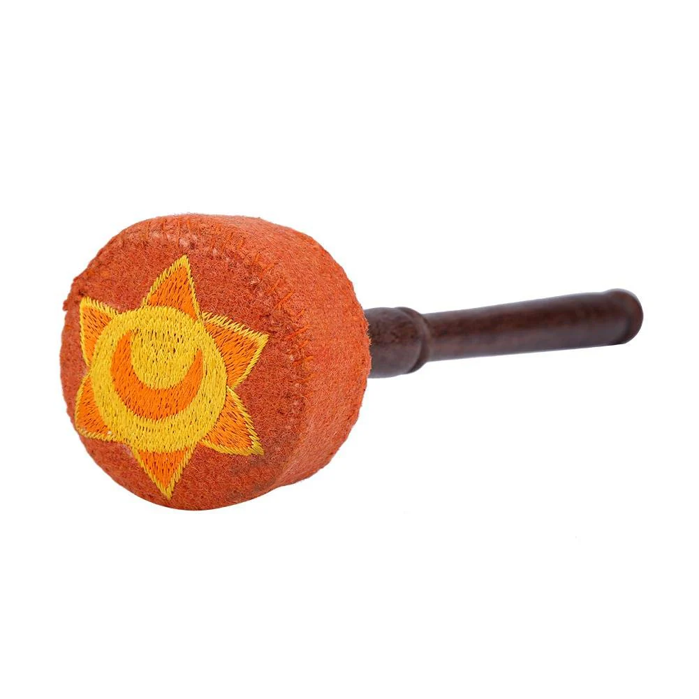 Hard Wood Felted Striker, Handmade Hard Wood Multi-Purpose Tibetan Buddhism Singing Bowl Mallet Striker Stick for Meditation Chakra Healing Prayer and Yoga (Orange) Orange - Image 8