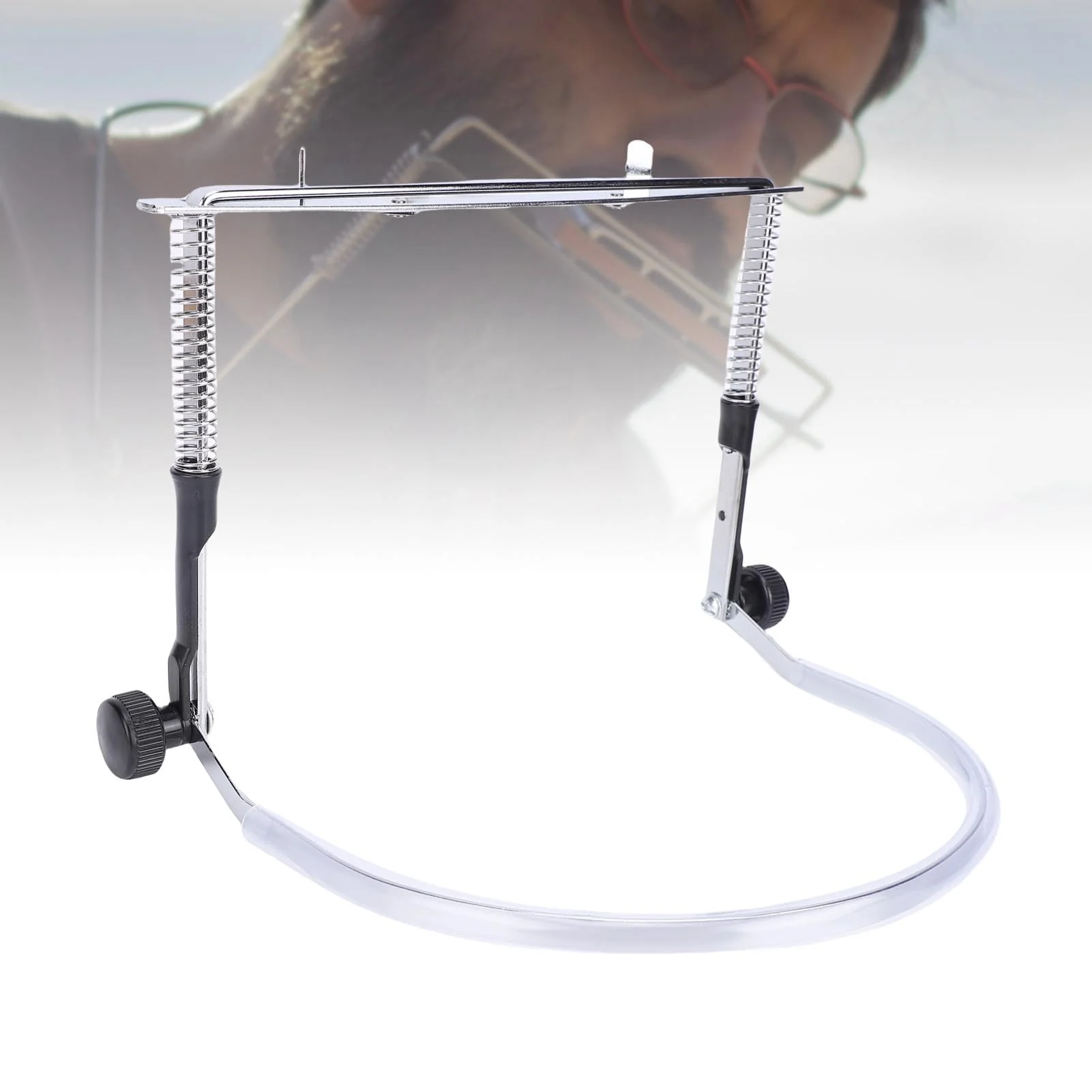 Harmonica Neck Holder, Alloy Steel Adjustable Angle Neck Stand with Sticker for 10 & 24 Hole Harmonicas for Beginners